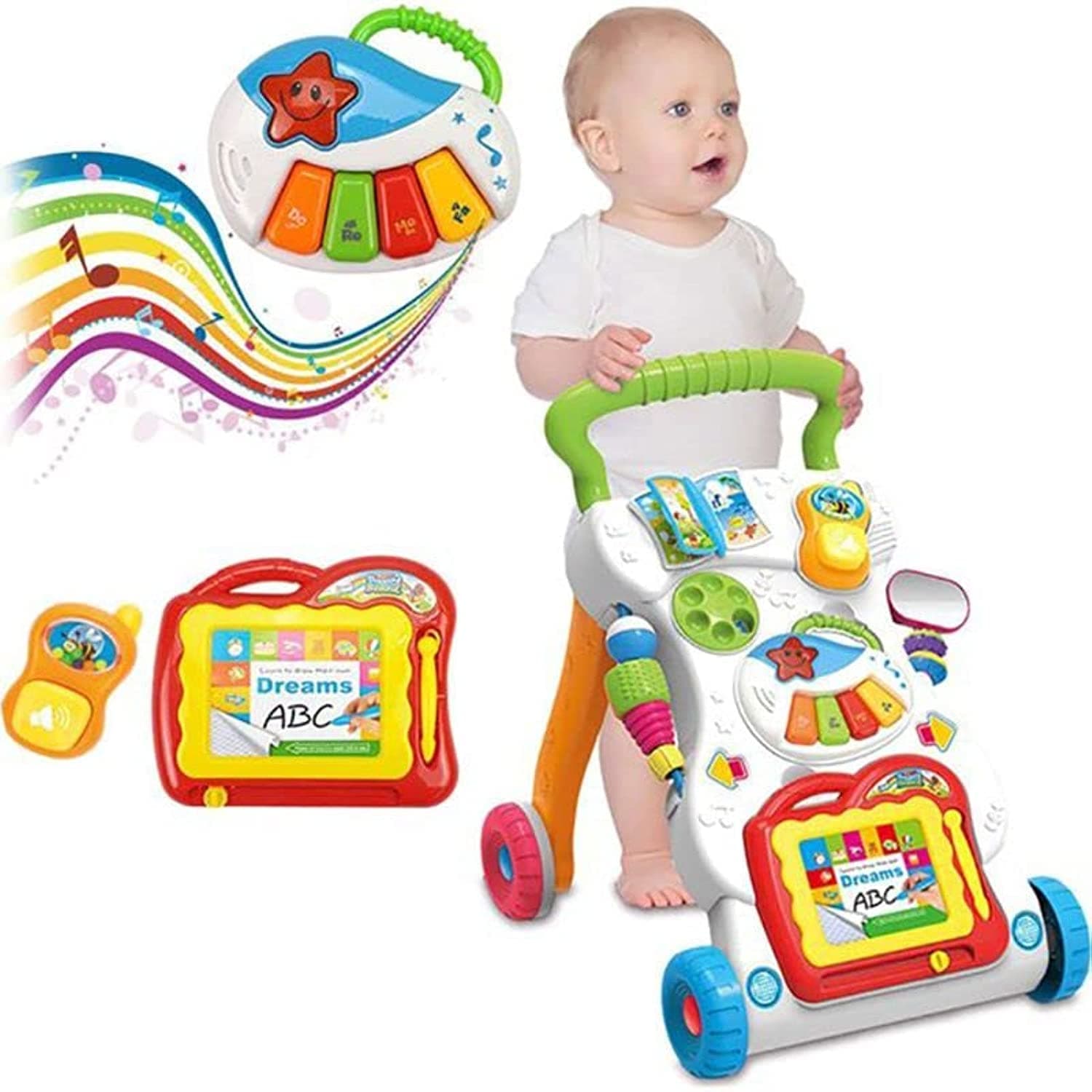 Baby Walker Toys W/Light & Music for 9+ Months White