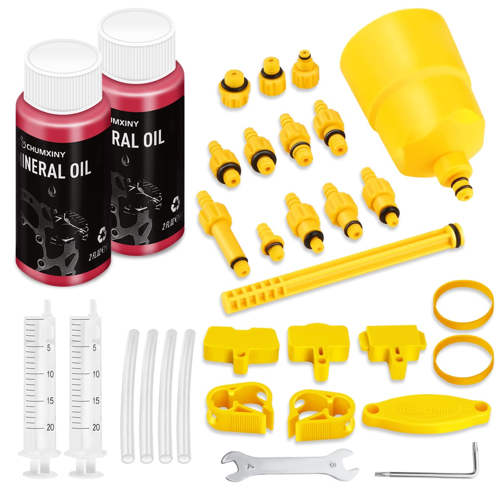 Brake Bleed Kit for Shimano,TEKTRO, MAGURA Range of Hydraulic Disc Brakes, Including High Performance Mineral Brake Fluid (120ml).