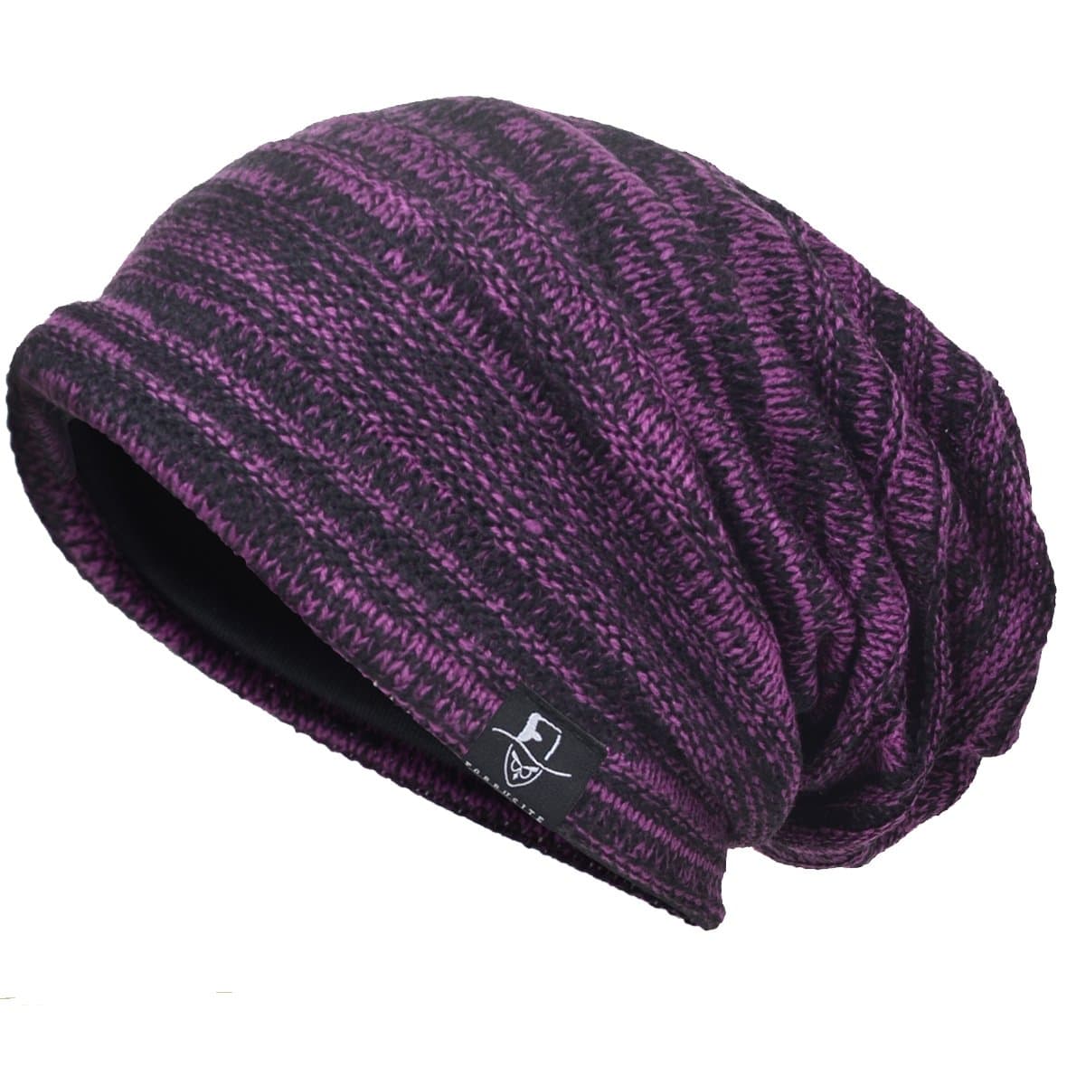 Mens Slouchy Knit Oversized Beanie Skull Caps Artistic Hats
