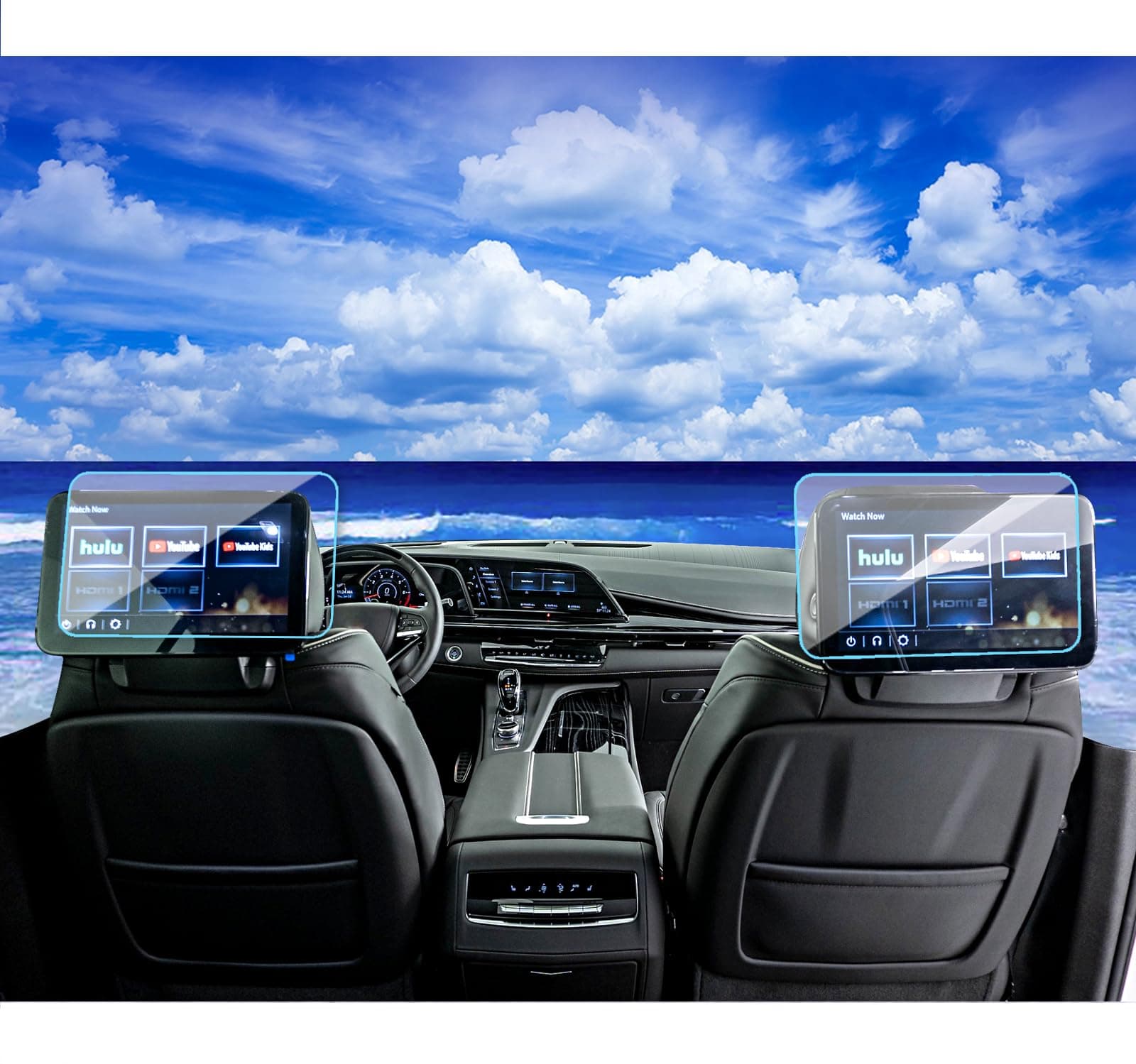 2Pack for 2024 2025 Escalade(IQ/IQL) Screen Protector 2021 2022 2023 2024 2025 Cadillac Escalade/Escalade-V Accessories Rear Seat TV Dual 12.6-inch Soft Screen Protector 2024 Cadillac Escalade