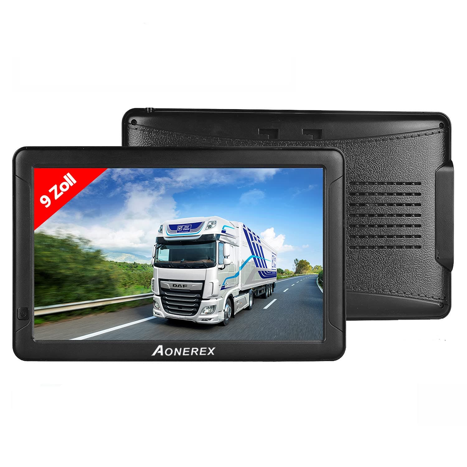 GPS Navigation for Car, Aonerex 9 Inch Touchscreen Navigation Device for Lorries and Cars 8 GB 256 MB GPS with POI Flash Warning Voice Guide Lane Map Update EU 52 Maps