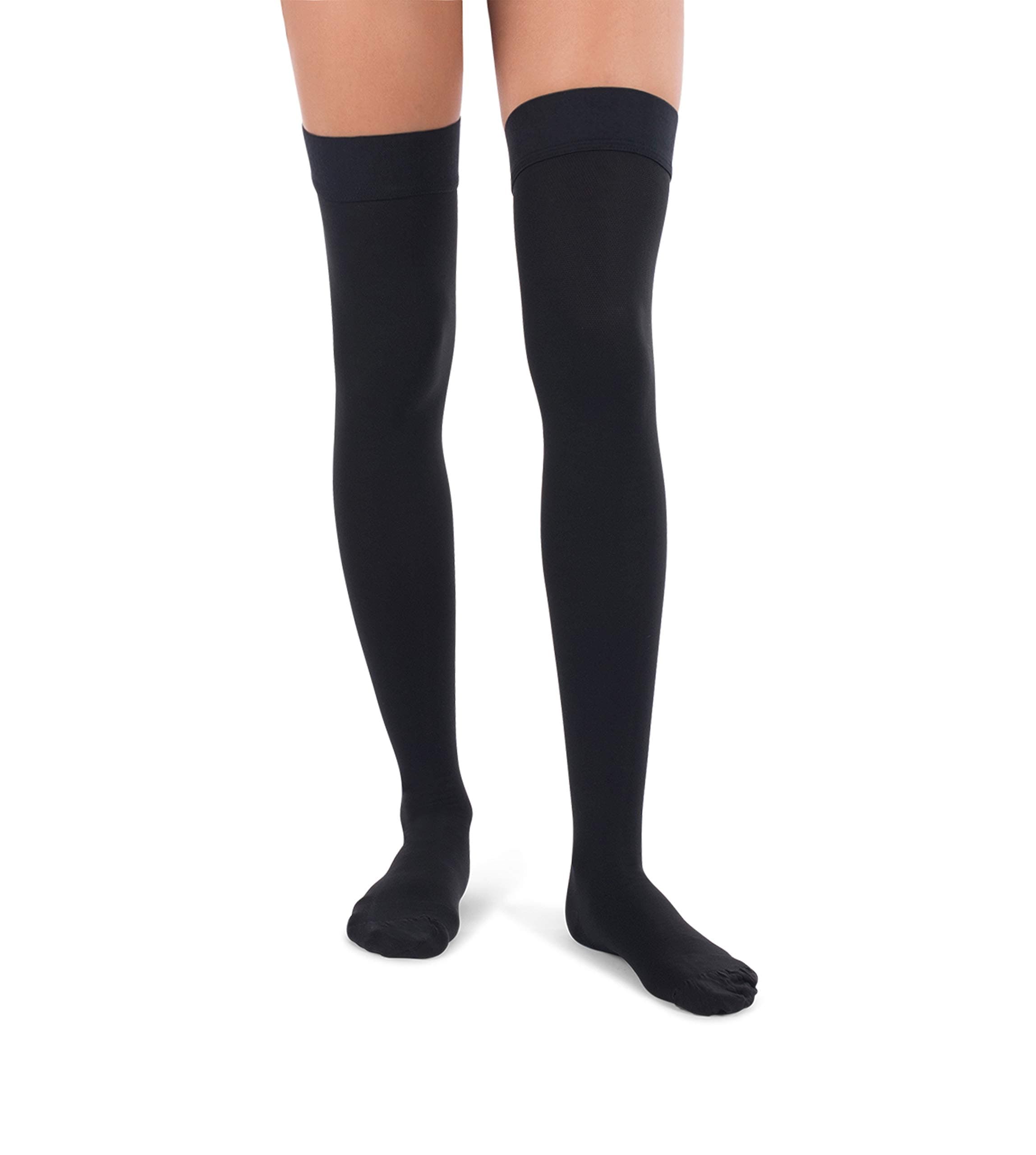 JOMI COMPRESSION Thigh High Collection, 20-30mmHg Premiere Closed Toe Made In USA 240 (Small, Black)