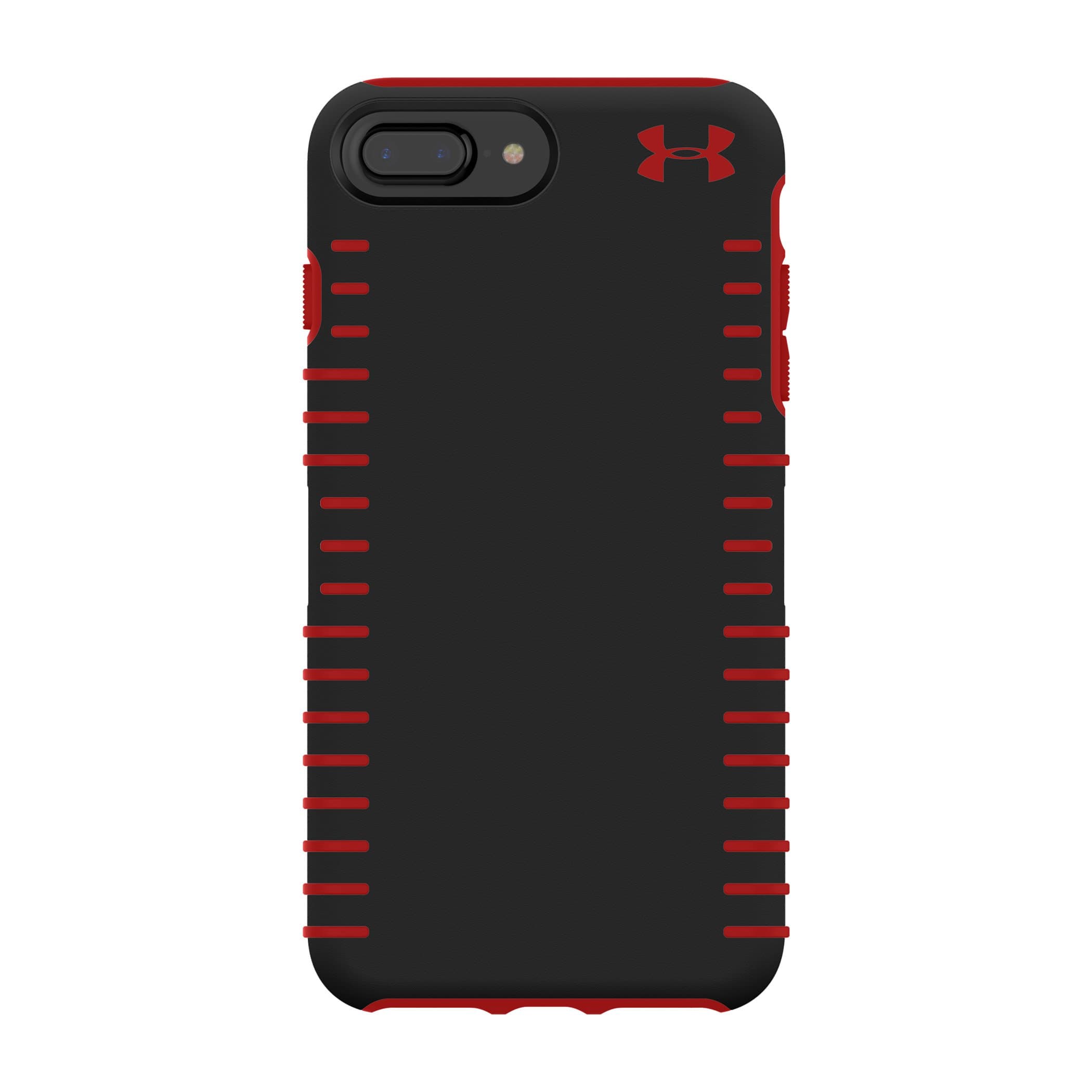 Under Armour Phone Case | for Apple iPhone 8 Plus, iPhone 7 Plus, iPhone 6s Plus, iPhone 6 Plus | Under Armour UA Protect Grip Case with Rugged Design and Drop Protection - Black/Red