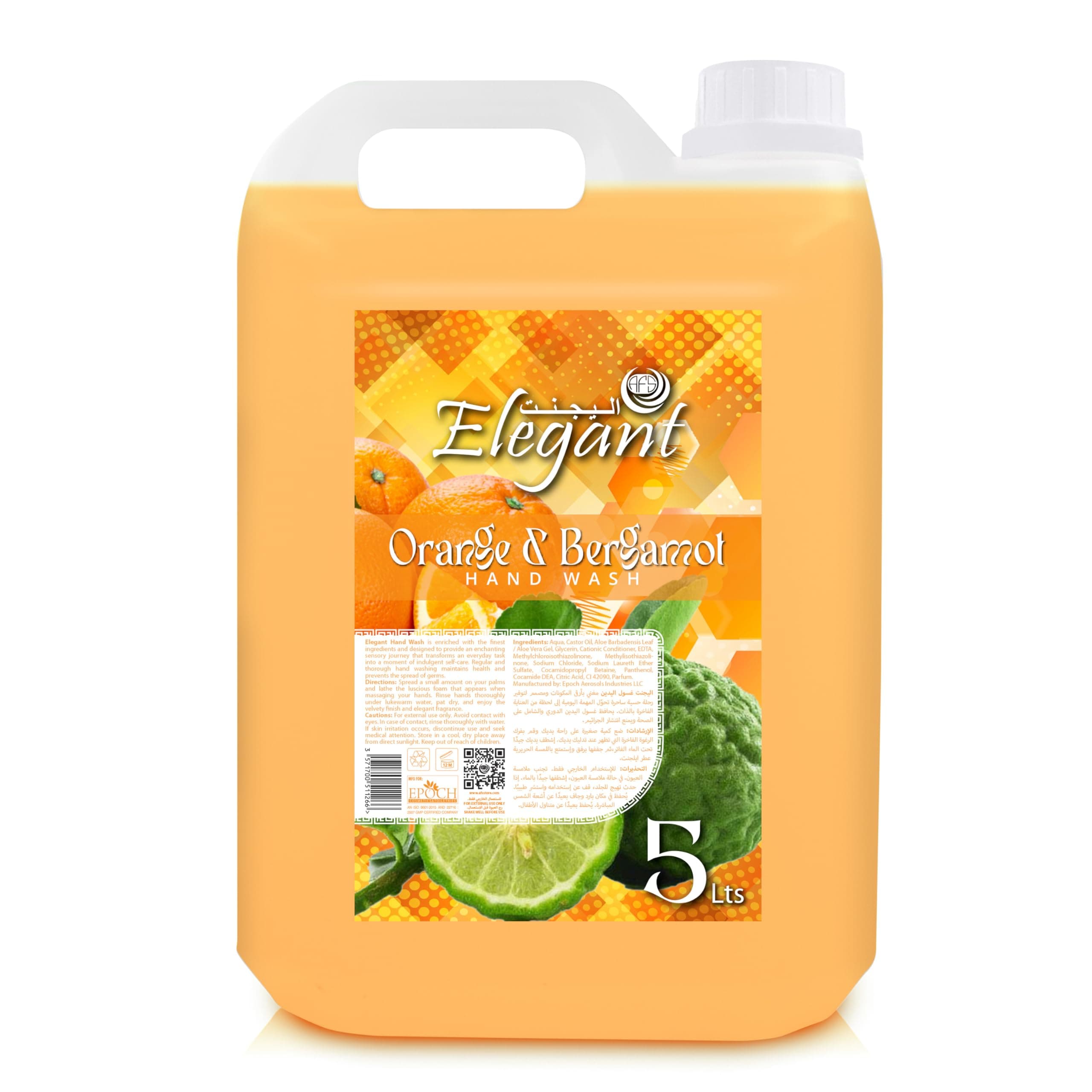 Elegant 5 Liter Orange & Bergamot Hand Wash Refill