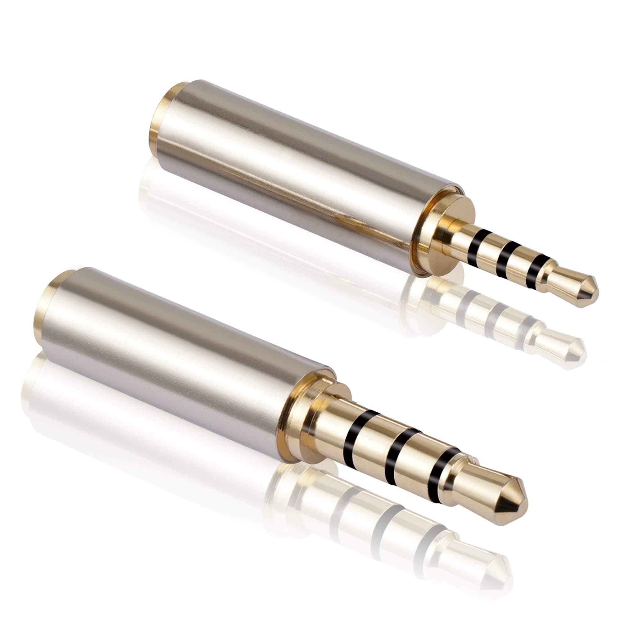 2.5mm to 3.5mm Adapter and 3.5mm to 2.5mm Adapter, Gold Plated Jack Stereo Full Metal Connector Converter for Smartphones, Headphone, Mic, Tablets Support MIC Function