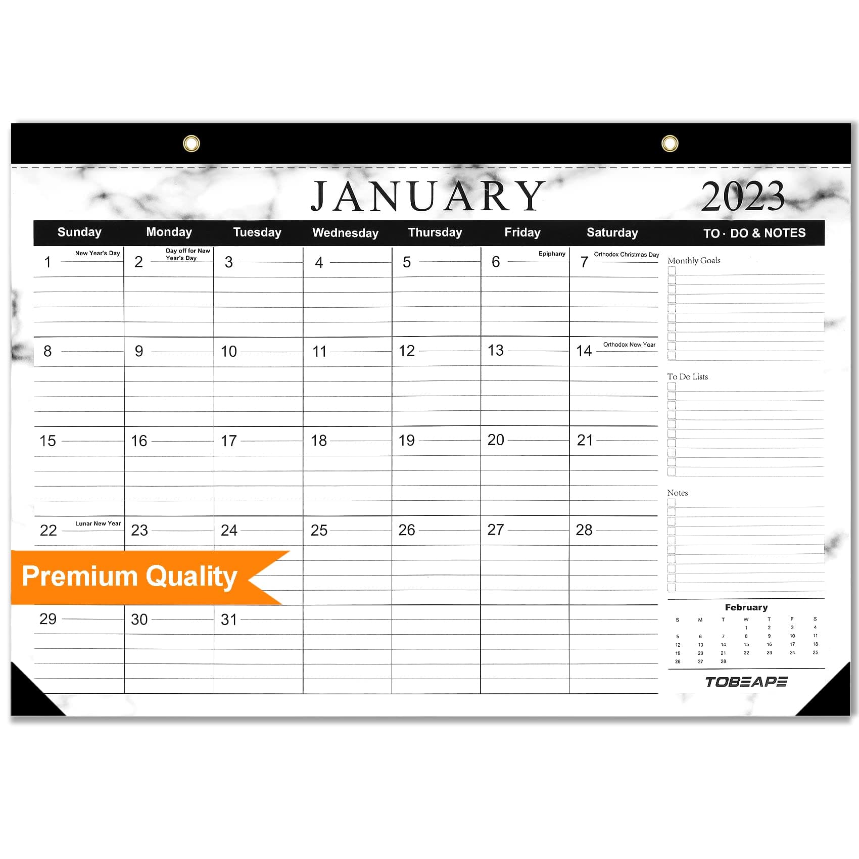 Tobeape® 2024-2025 Desk Calendar with Planner Stickers, Large Monthly Pages 17 x 12 inches Wall Calendar Daily Planner, Hanging 20 months Runs from Now Through December 2025