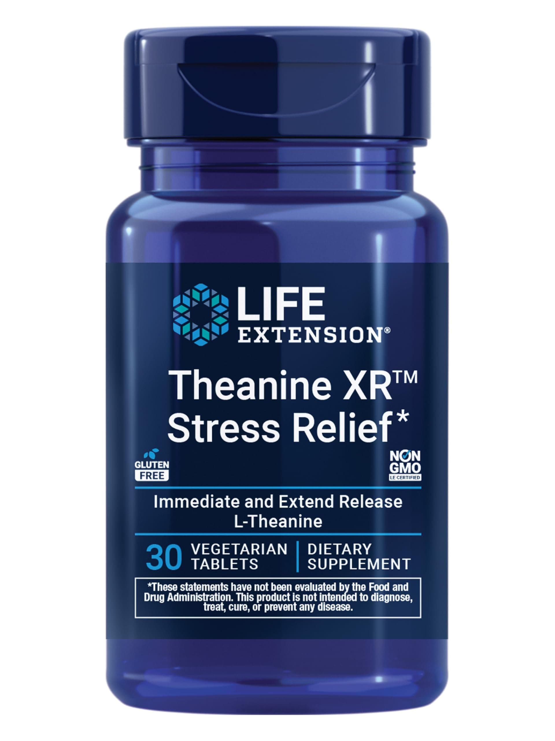 Life Extension Theanine XR™ Stress Relief – L-Theanine – Promotes a Calm Response to Daytime Stress – Non-GMO, Gluten-Free, Vegetarian – 30 Tablets