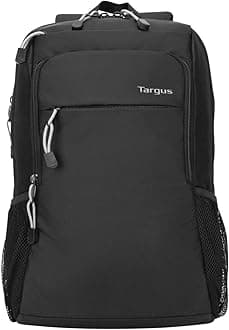 Intellect Essentials Lightweight Waterproof Backpack with Padded Back Support, Black, 15.6"