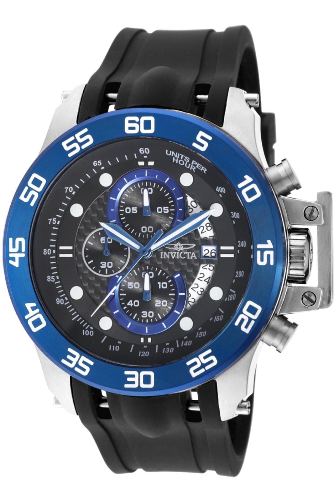 Invicta Polyurethane I-Force Chronograph Black Dial Analog Watch for Men - 19252, Black Band