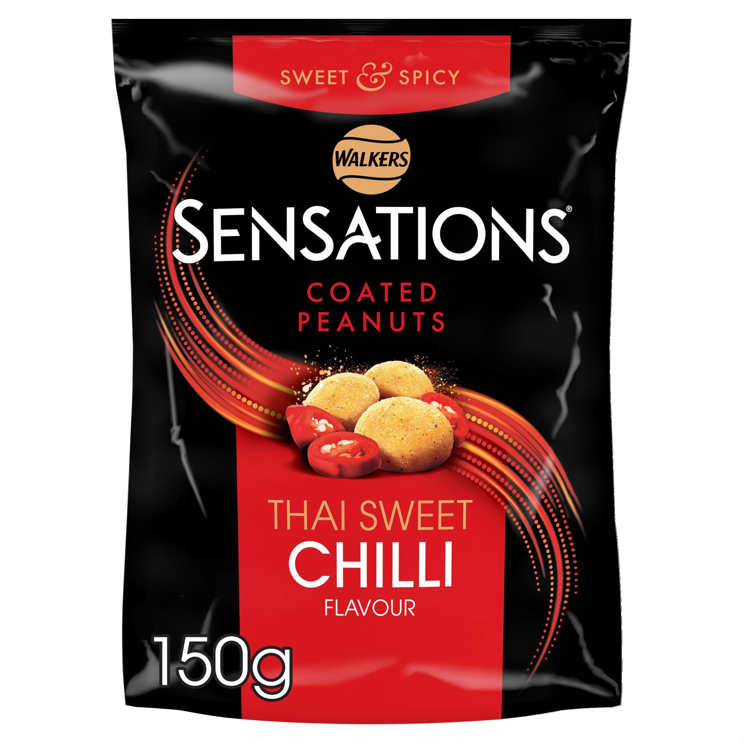 Walkers Sensations Thai Sweet Chilli Coated Peanuts (165g) by Groceries