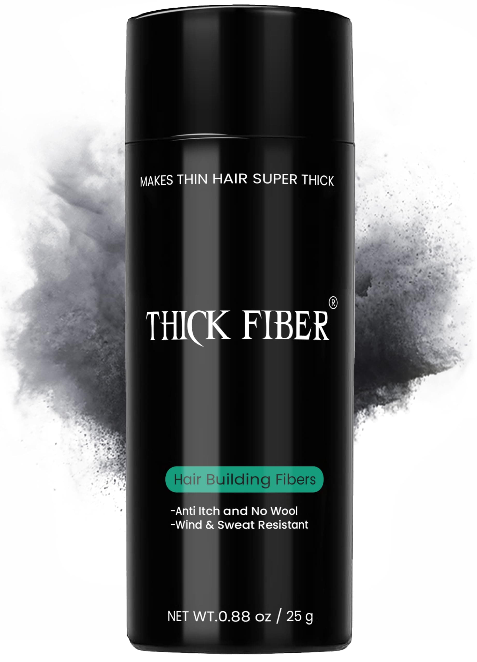 Hair Fibres (Pack of 1, BLACK) | Powder for Thinning 25g Bottle Makes Thin Look Thicker in Seconds with loss Concealer Women & Men