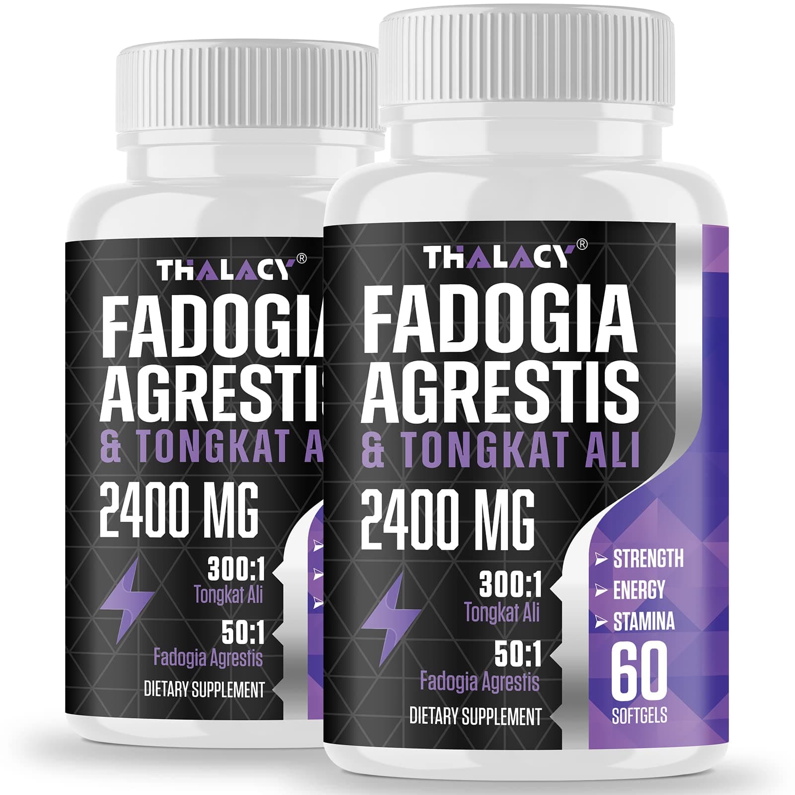 2400mg Fadogia Agrestis Tongkat Ali Supplement - Fadogia Agrestis 1400mg & Tongkat Ali 1000mg Ultra Blend, Maximum Strength, Muscle Mass & Athletic Performance, 120 Softgels