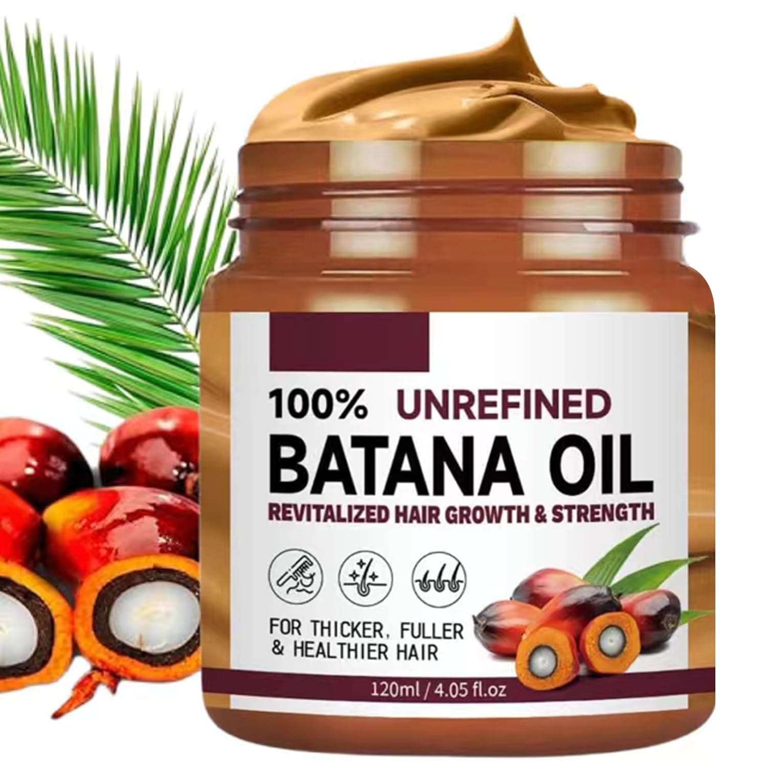 120mL Organic Batana Oil for Hair Growth Natural Batana Hair Oil For Reduce Splitends Nourishment Hair,Promotes Hair-Wellness Prevent Hair-Loss for Men Women Harmless To Scalp (Coffee)