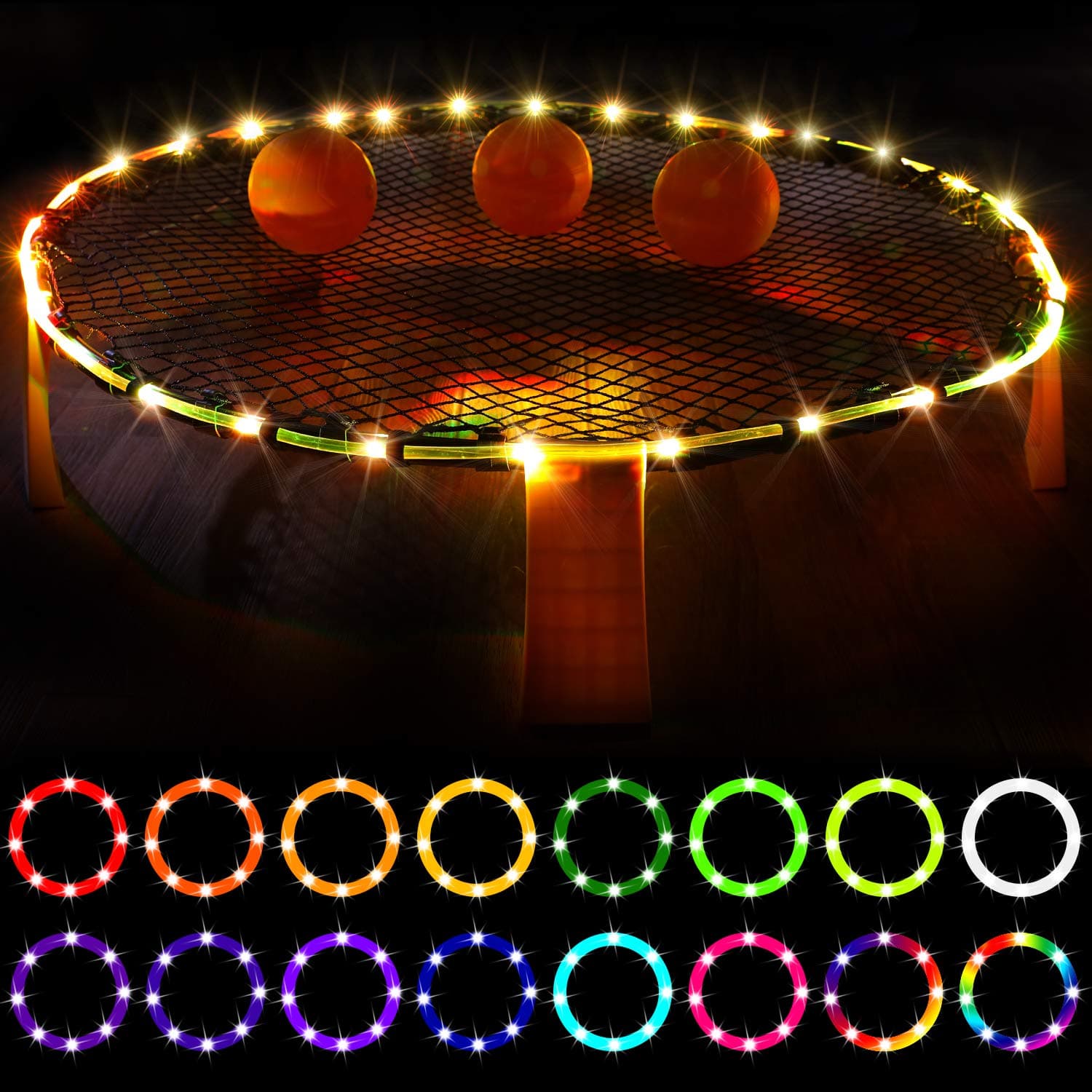 LED Hoop Lights for Spikeball Game，Remote Control Rim LED Light for Spikeball Game