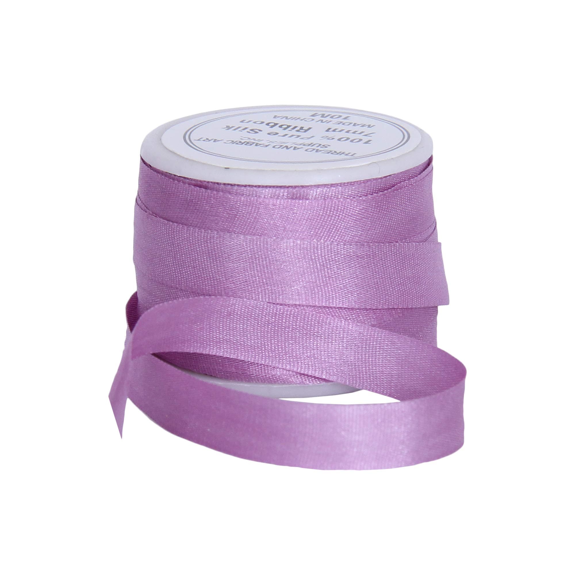Threadart 100% Pure Silk Ribbon - 3 Sizes - Dozens of Colors - Lavender - 7mm No. 571