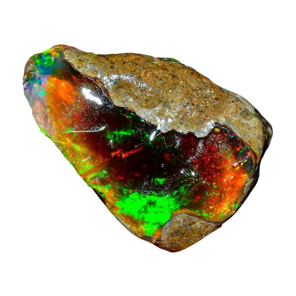 LARA GEMS STONES AND JEWELLERSAA+ Natural Ethiopian Welo Opal Rough Stone – Ultra Fire Striking Raw Crystal | Handpicked Opal Rock for Jewelry Making | October Birthstone Gemstone