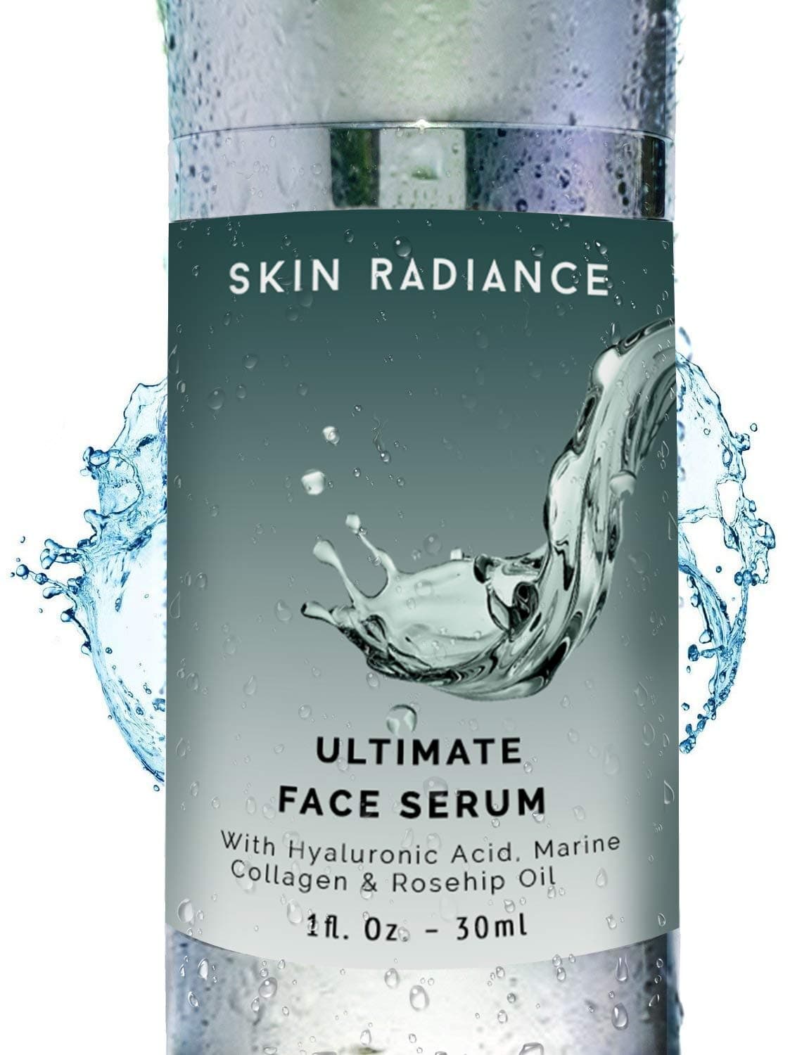 Skin RadianceUltimate Serum / Hyaluronic Acid Serum - With High Strength Retinol, Argan Oil and Marine Collagen - Instantly Plumps & Brightens Skin, Face Serum for All Skin Types including Sensitive Skin - Produced in UK, Vegan & 100% Natural