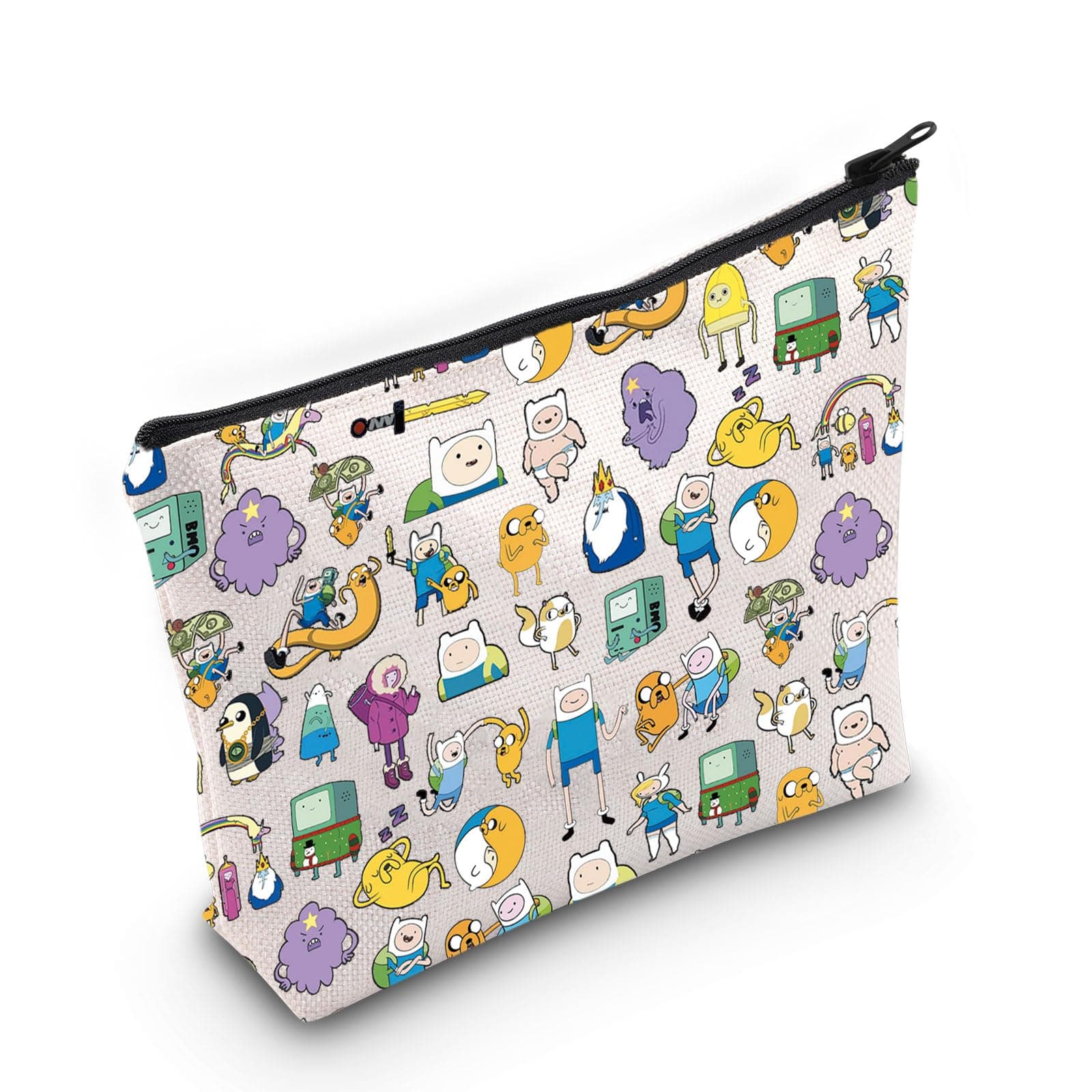 JNIAP Cartoon Finn Merch Adventure Gift for Animation Lover Travel Toiletry Makeup Zipper Bag (Adventure), Multicolor