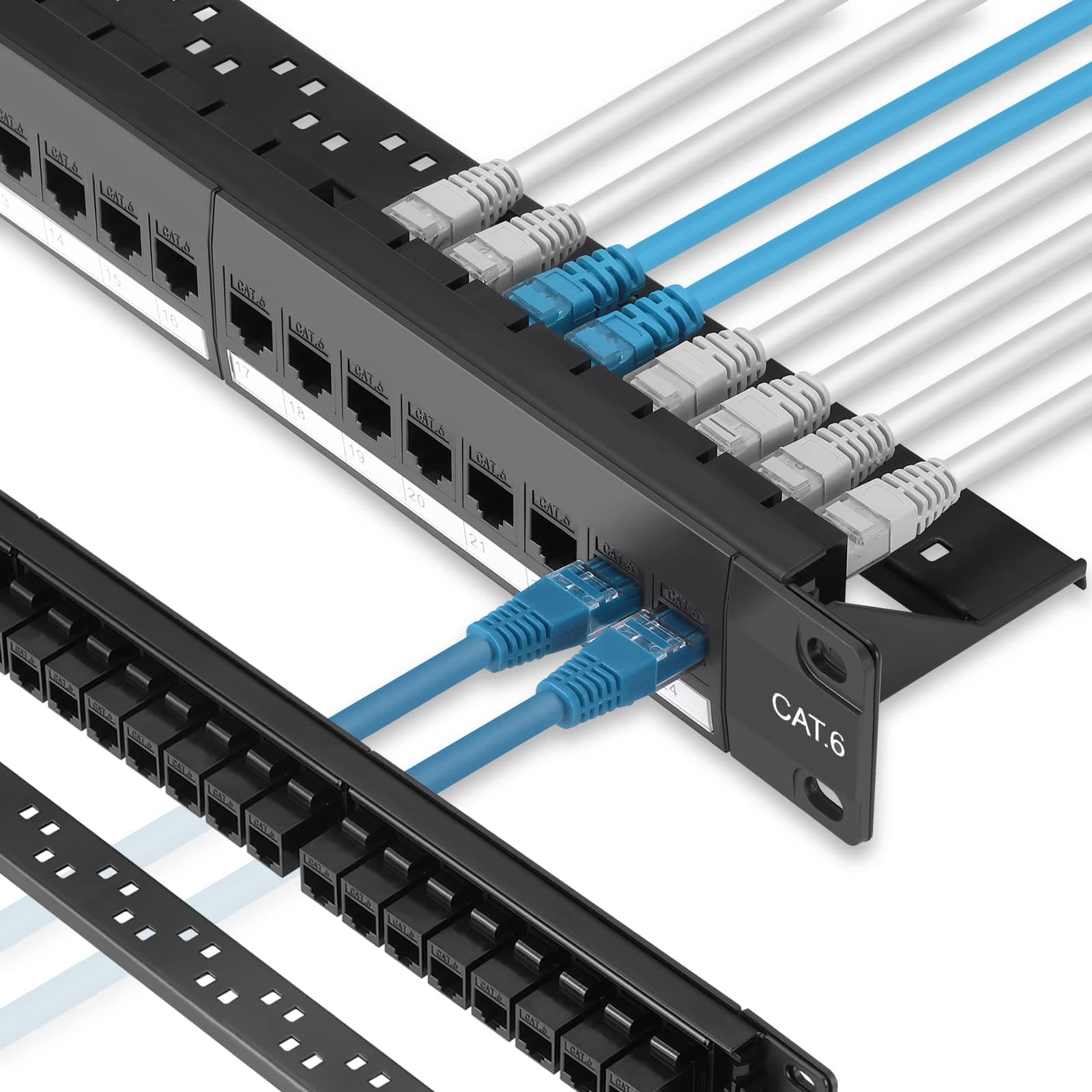 Inline keystone cat6 patch panel