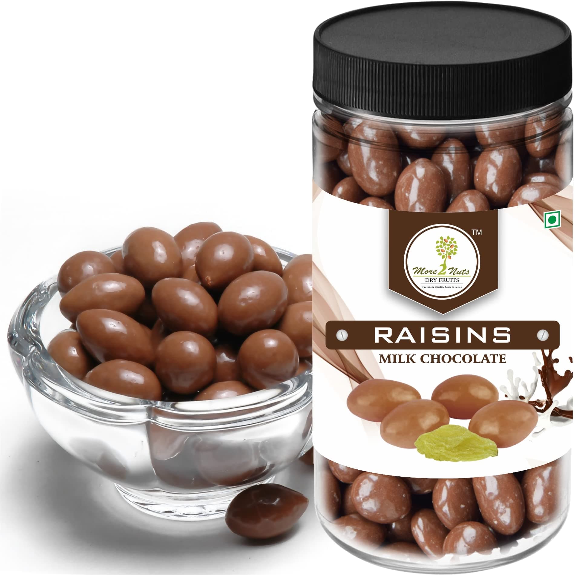 more 2 nuts Raisins (Kishmish) Milk Chocolate | Milk Chocolate Coated Raisins | 150G Jar Packingram