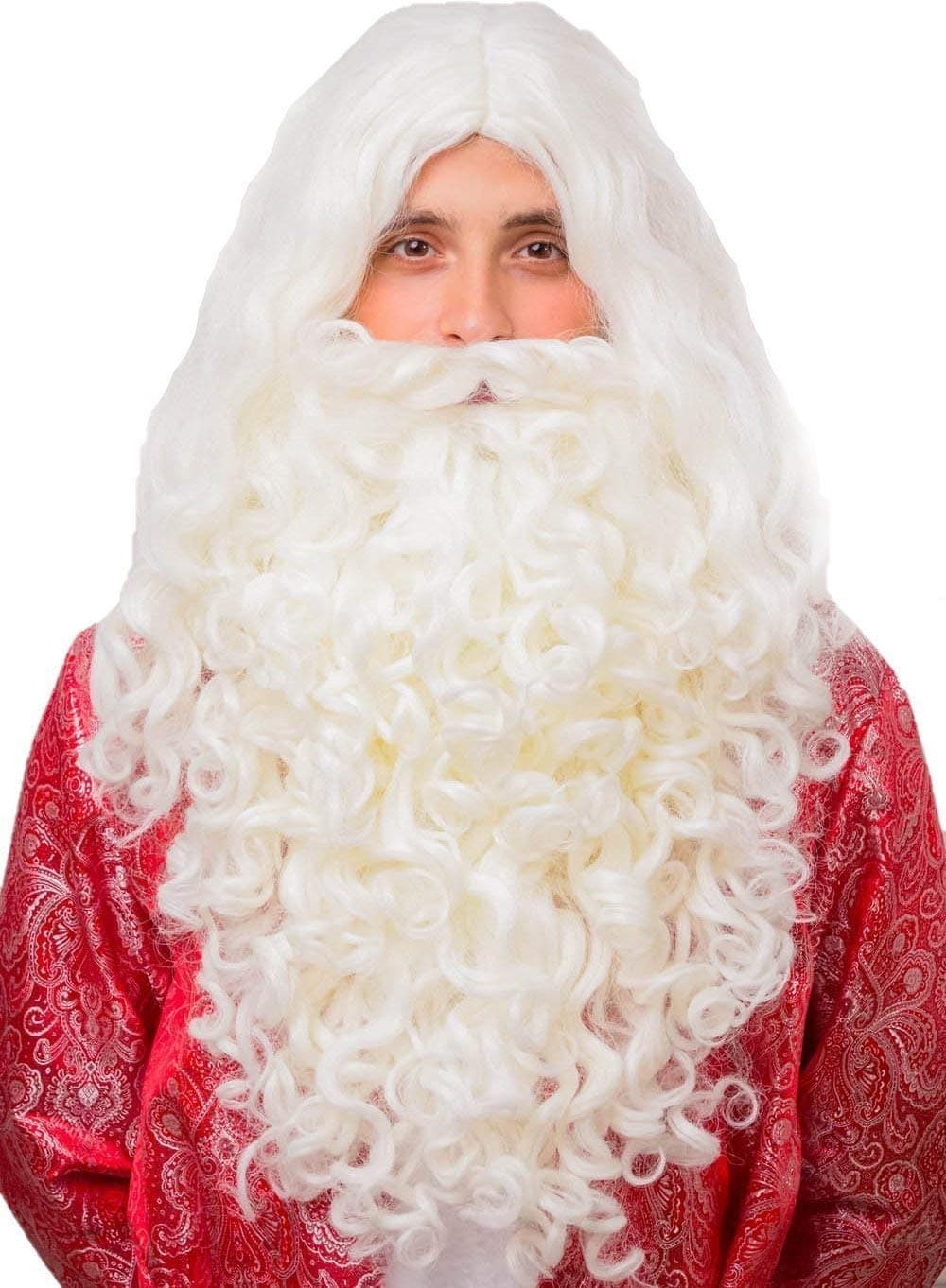 Santa Claus Ded Moroz Father Frost Wig and Beard - Excellent quality - Lifelike and real looking - Has great coverage - Easy and comfortable to use - The best choice for Christmas and New Year's Eve