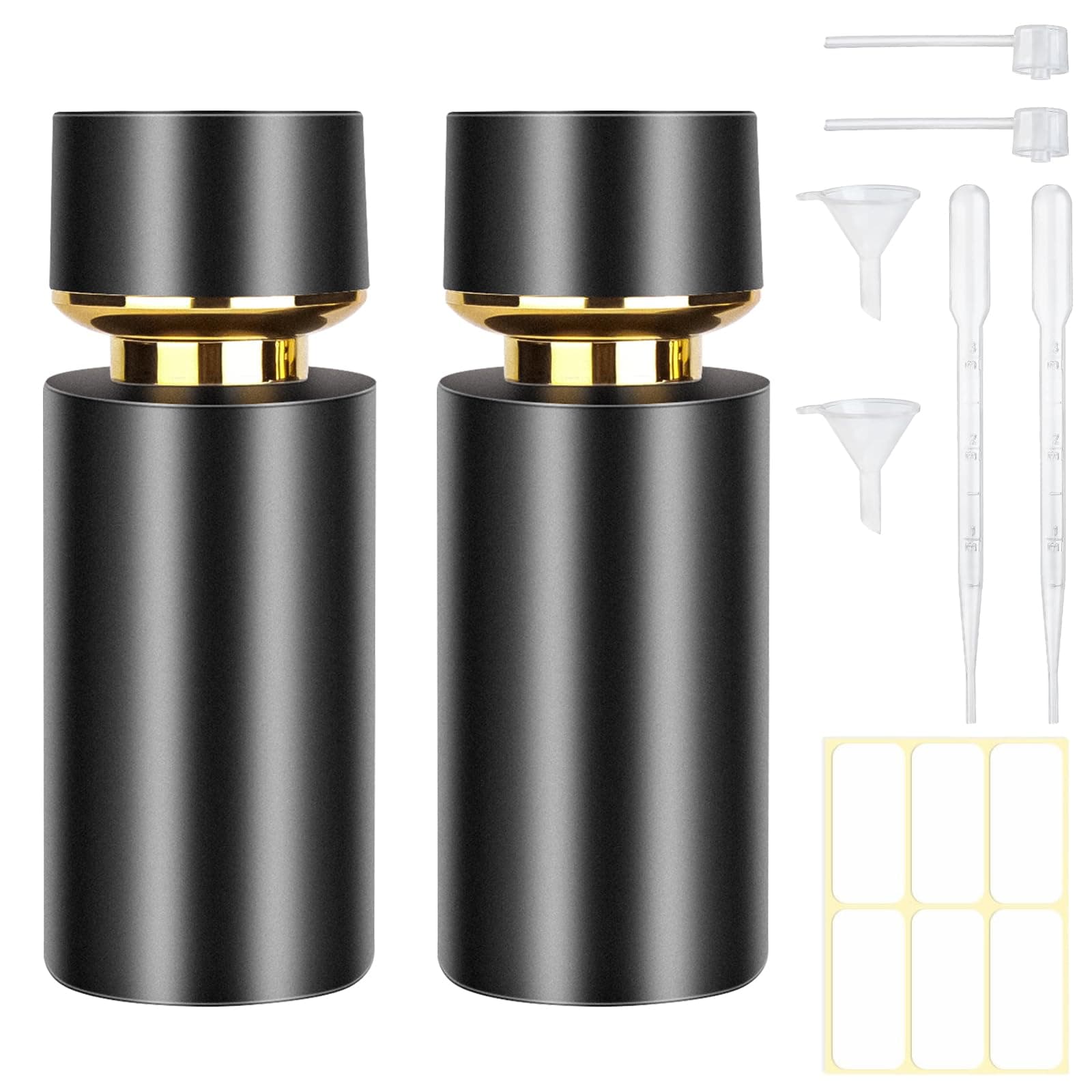 2pcs 100ml Glass Spray Bottle for Perfume,Refillable Travel Perfume Atomizer Bottles,Black Portable Cologne Atomizer Empty Bottle.(Black)