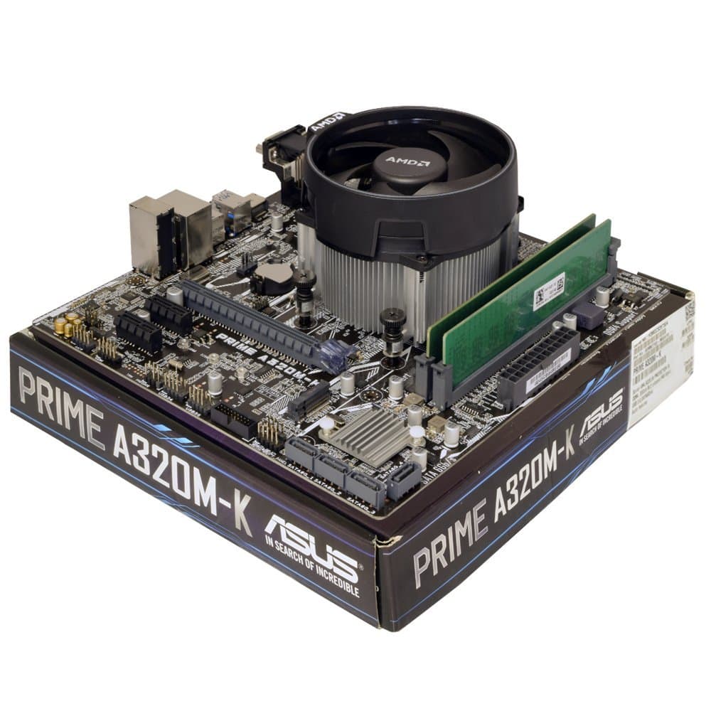 ADMI COMPONENT BUNDLE: AMD Ryzen 3 1300X Quad Core 3.7GHz CPU, ASUS Prime A320M-K Motherboard Bundle - No RAM