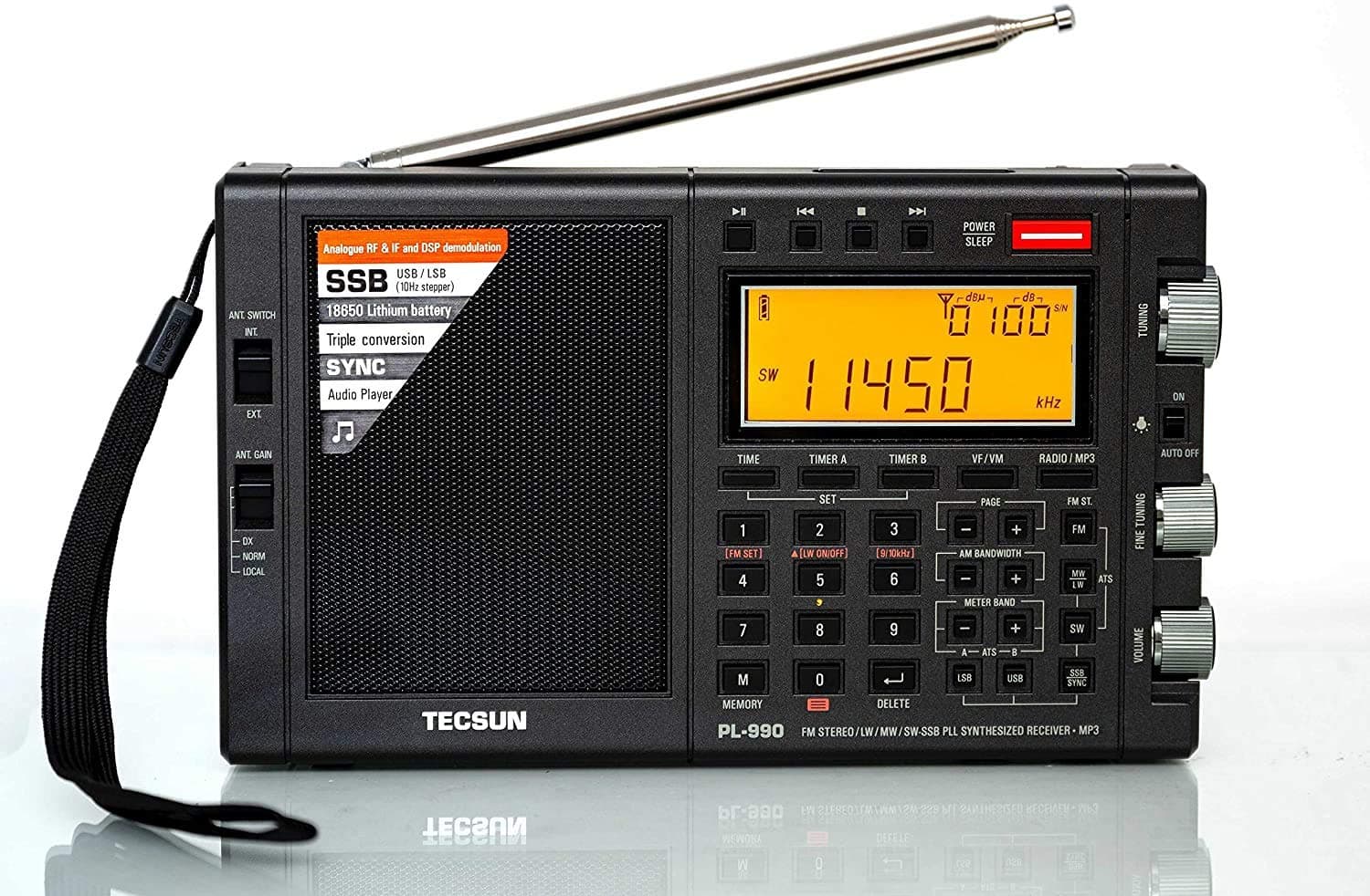 PL-990X AM/FM Portable Radio, Double Conversion, SW (Short Wave), Side Band (SSB), Digital, 330006