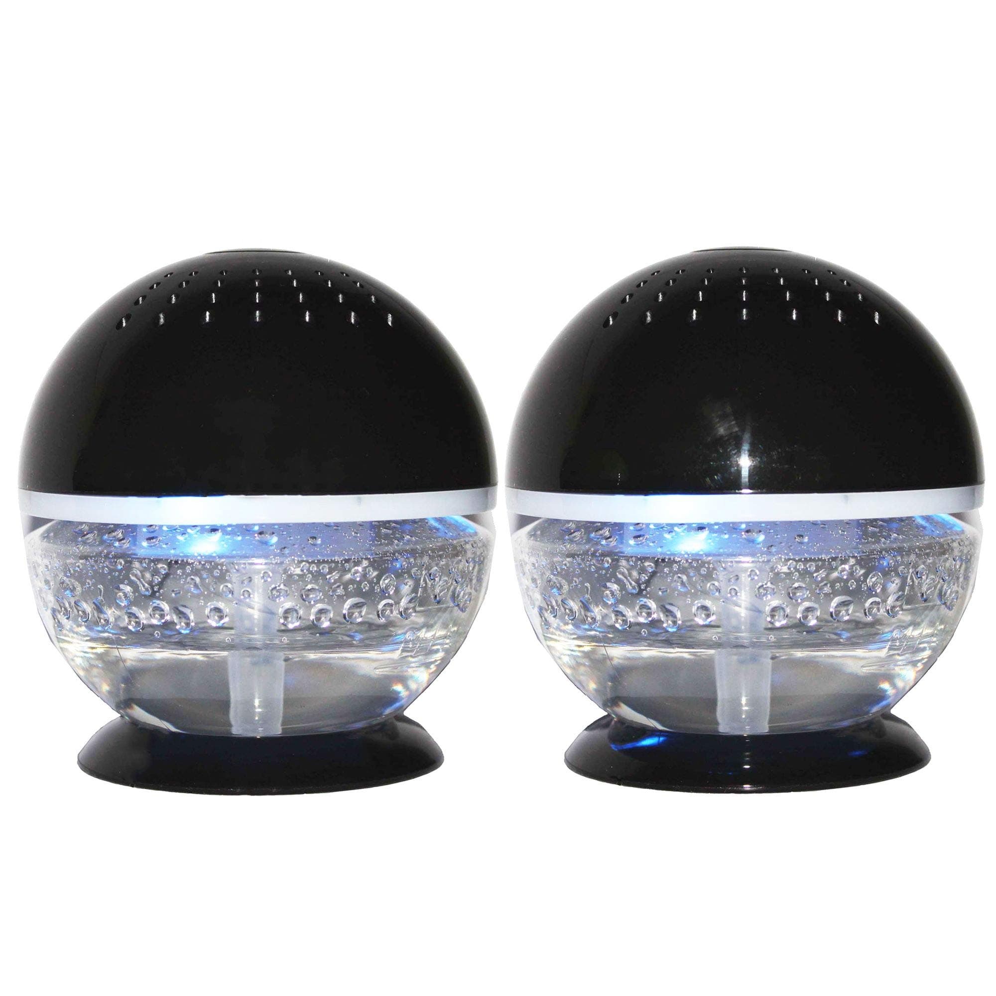 EcoGecko2 Units Little Squirt- Aroma Globe Diffuser Glowing Water Air Cleaner Washer Revitalizer Aromatherapy Oil Diffuser with 10ML Lavender Oil, Black, 2 Pack