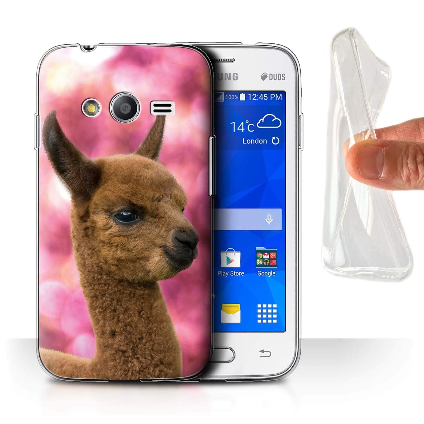 Phone Case for Samsung Galaxy Trend 2 Lite/G318 South America Alpaca Cria/Baby Transparent Clear Ultra Soft Flexi Silicone Gel/TPU Bumper Cover