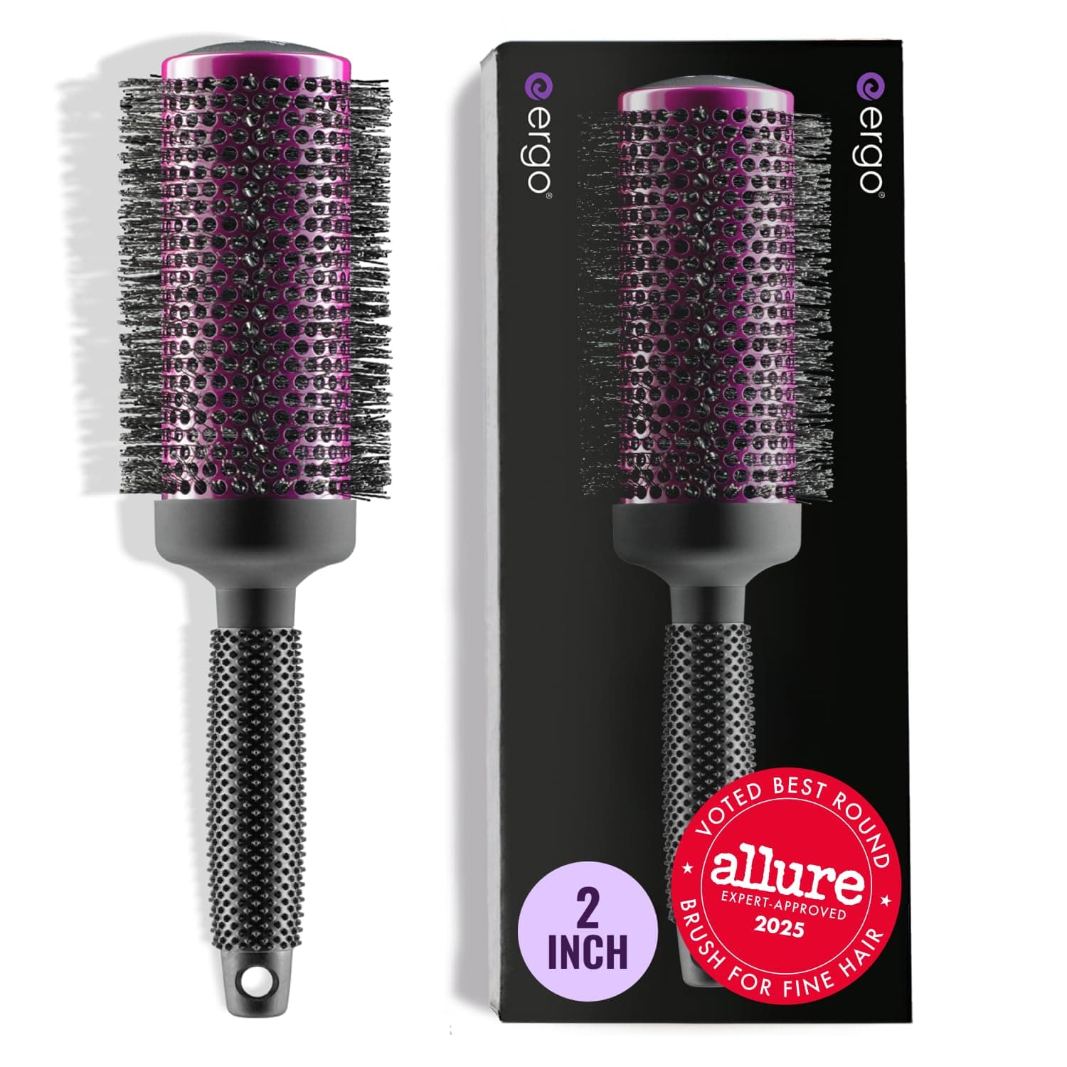 ERGO Super Gentle Round Brush for Blow Out - Salon Quality Hair Styling for Women - Roller for Wet and Dry Hair - Volumizing Care Blowout - ERG53: 2"