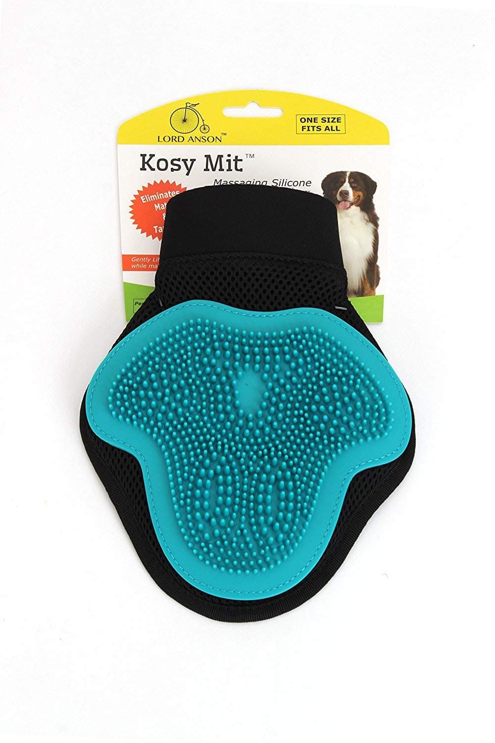 Lord Anson Kosy Mit - One Size Fits All Silicone Grooming Glove for Short and Long Haired Dogs - Dog Grooming Supplies - Deshedding and Bathing Glove