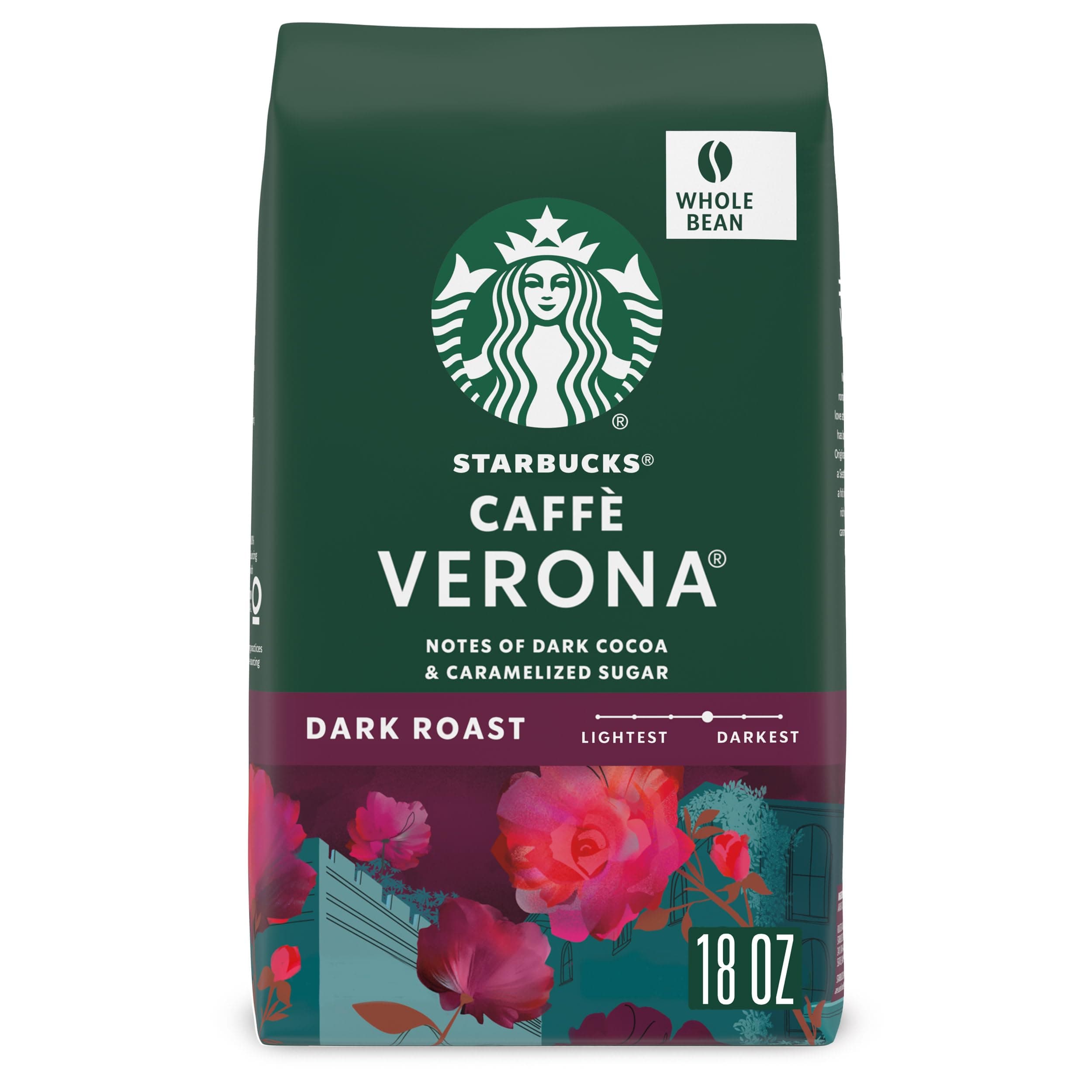 Whole Bean Coffee, Dark Roast Coffee, Caffè Verona, 100% Arabica, 1 bag (18 oz)