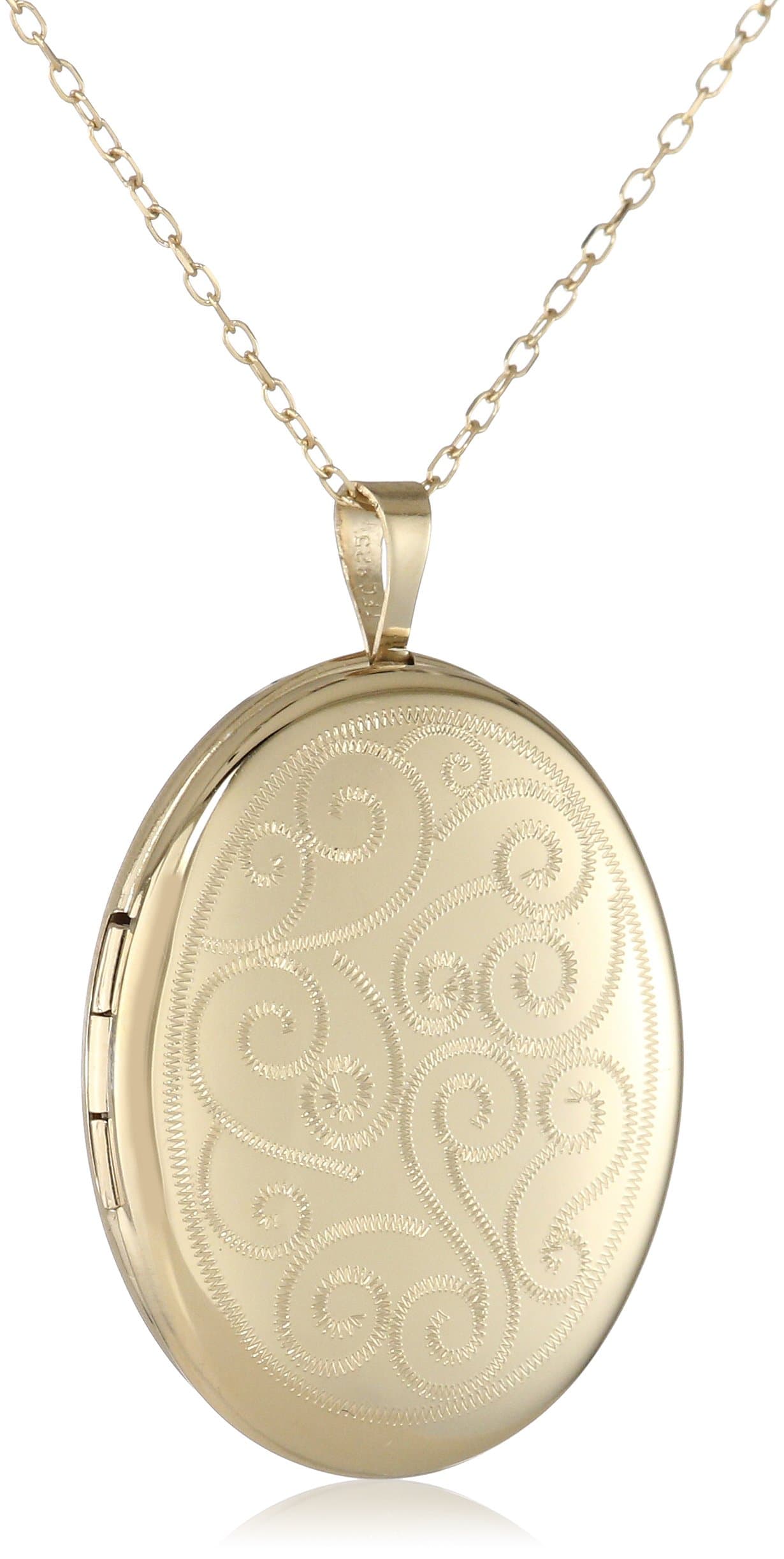 Momento Lockets Gold Over Silver Oval Shaped Locket Necklace