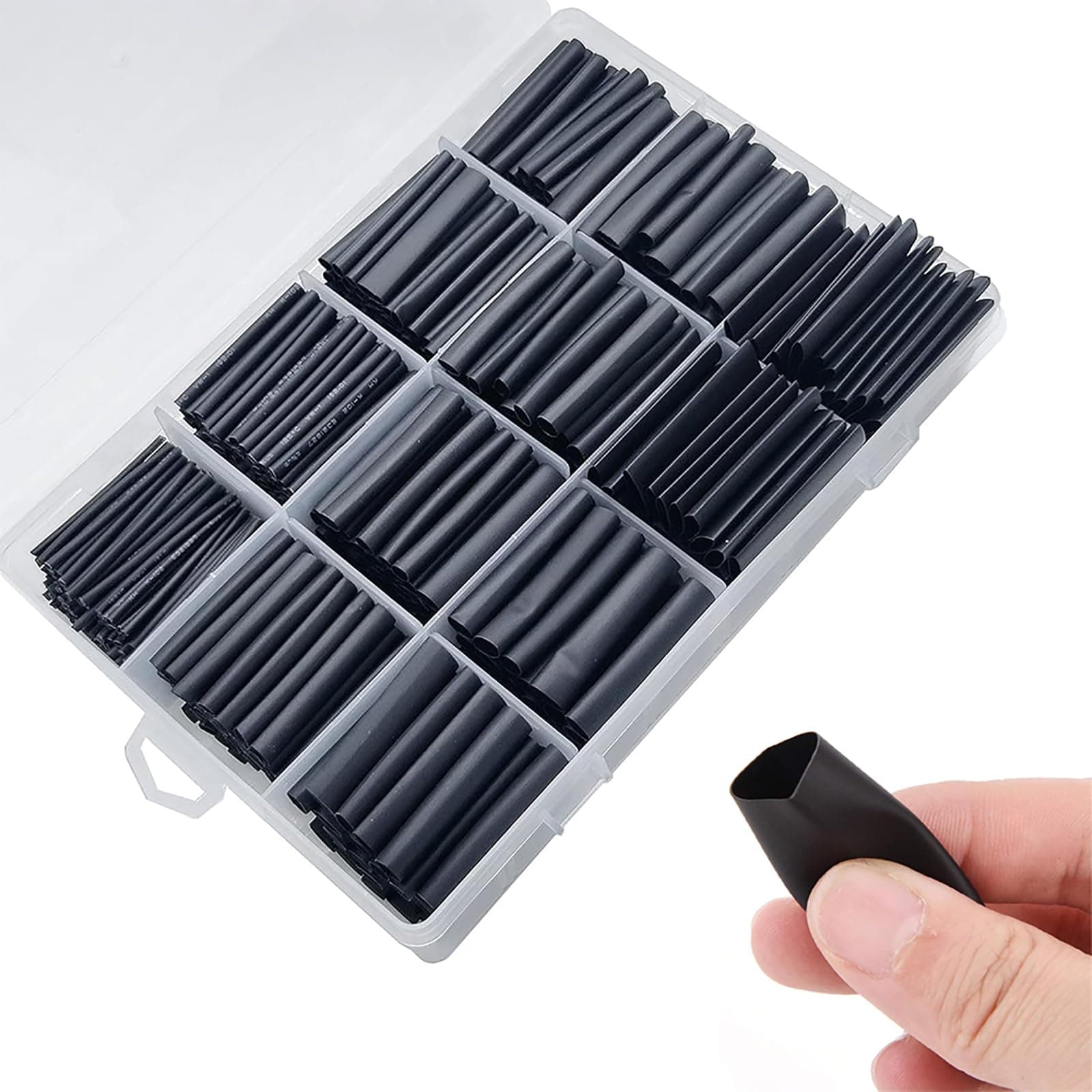 650 Pcs Adhesive Lined Heat Shrink Tubing Kit - Marine Grade Wrap for Industrial Use - Black Shrink Wrap with Superior Durability
