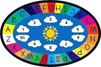 Genki - Classroom Rug for Kids - Education Classroom Carpet for Children - Colorful Seating Area - Large Elementary Classroom Rugs - Kids Seating for School Playroom | Oval 9'9"x6'6"