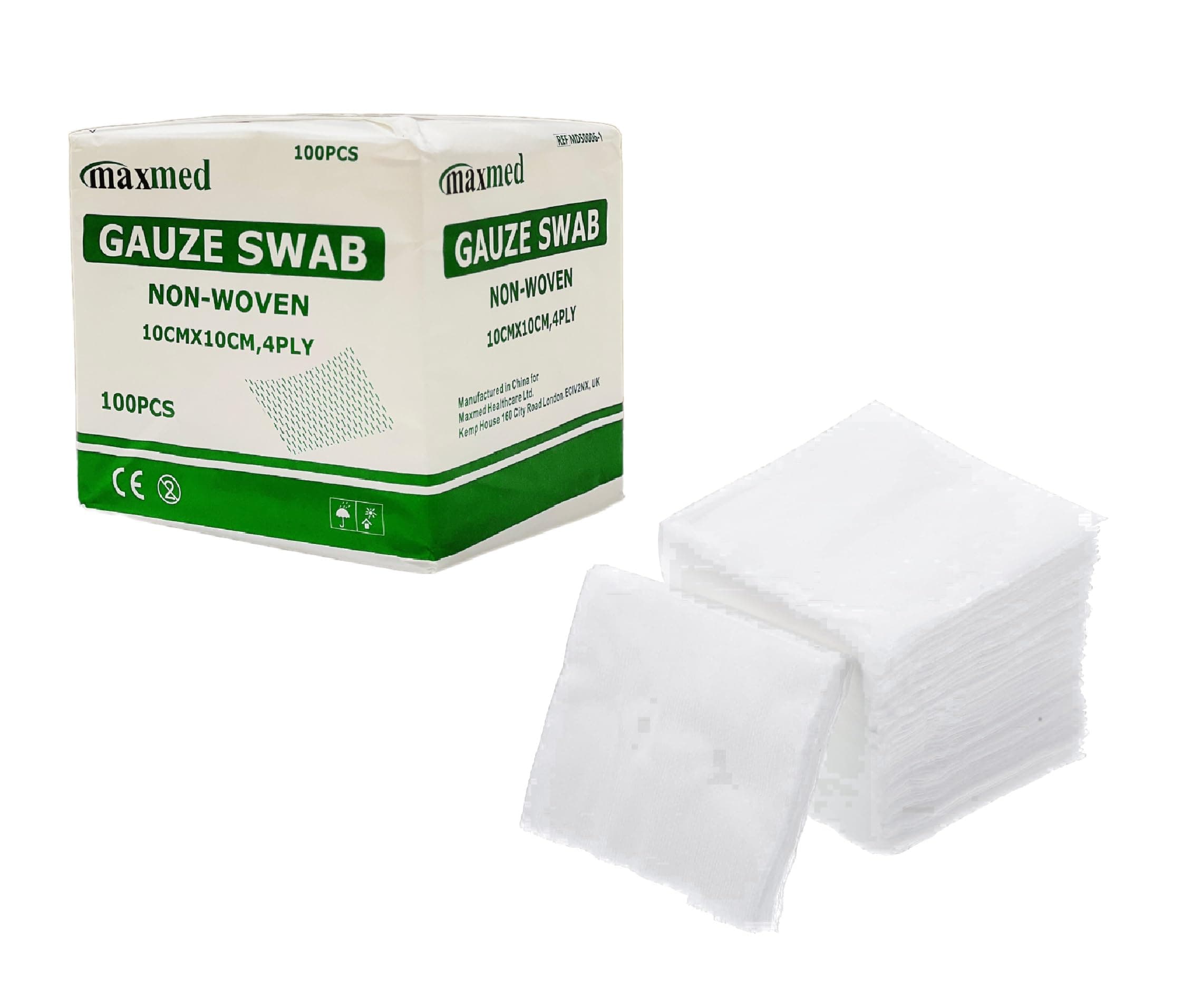 Non-Woven Gauze 10Cm X | Non Sterile| Highly Absorbent Non- Woven Wipes Makeup Remover Pads 4X4 Inch Sponge Used For Removal, Wound Care, Skin Care - Pack Of 100