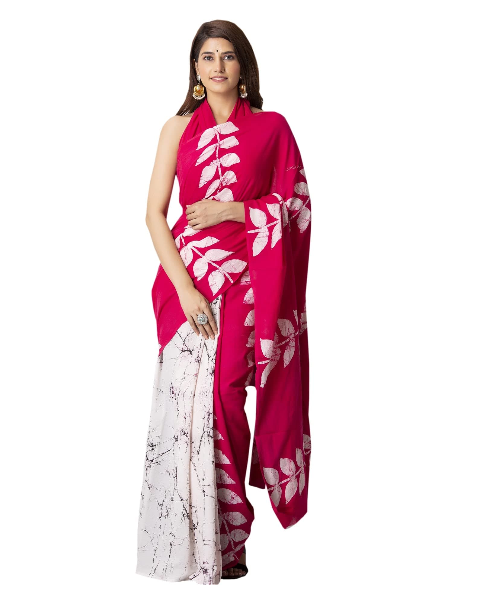 Shivanya HandicraftsWomen's Hand block printed cotton mulmul fabric saree With Blouse Piece Traditional Jaipuri Print