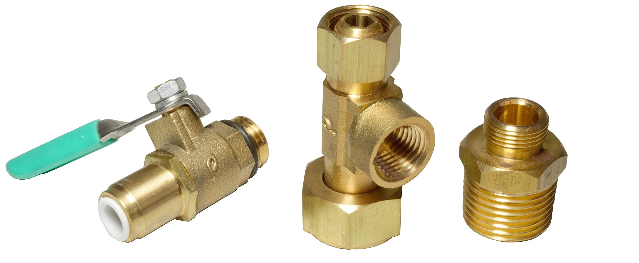Metpure Heavy Duty EZ RO Reverse Osmosis RO Filtration Ice Maker Refrigerator Universal Feed Water Supply Adapter With 1/4" Quick Connect Ball Valve Solid Brass
