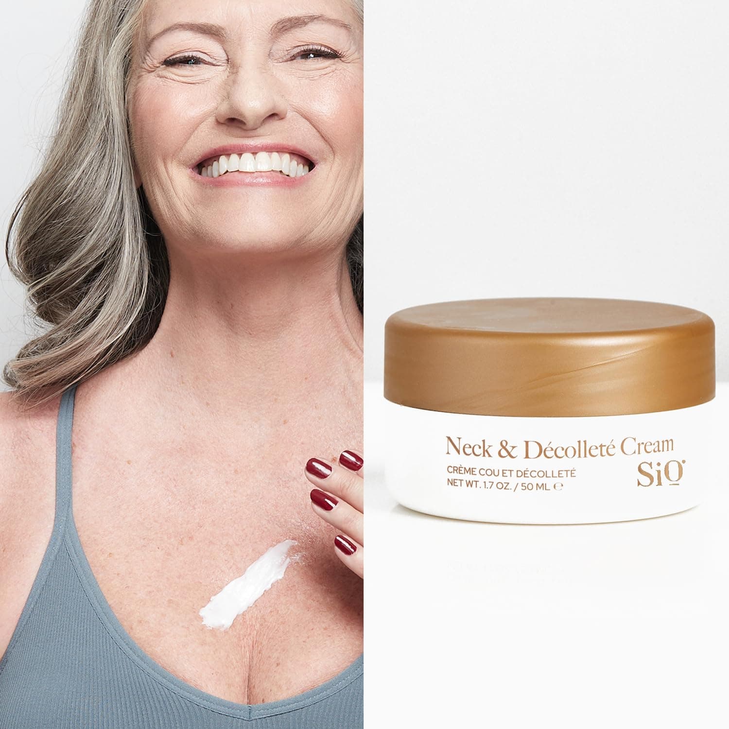 SiOBeauty Cryo Firming Cream for Neck & Décolleté – Smoothing & Tightening Formula with Cooling Ingredients for Wrinkle Reduction