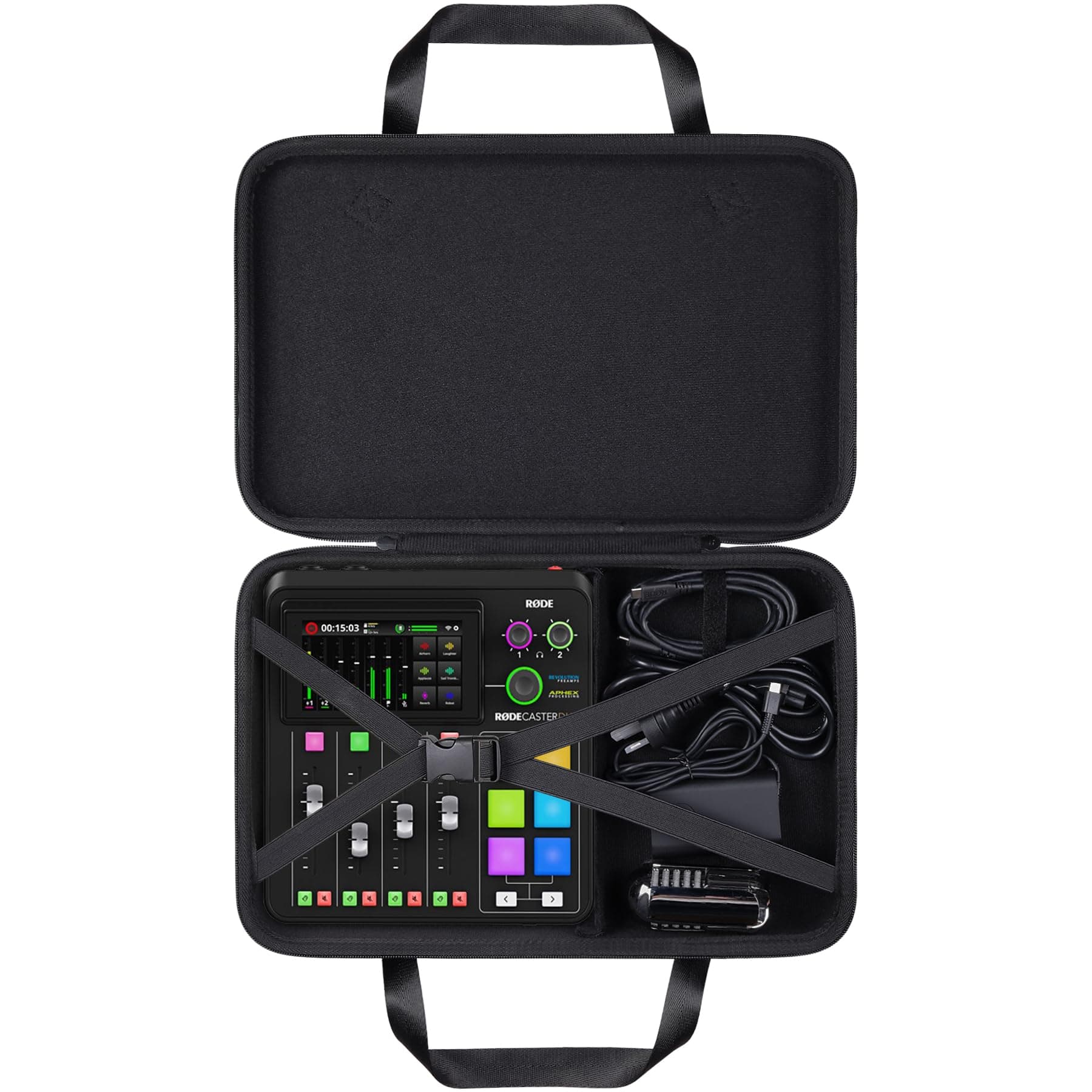 Hard Travel Case Replacement for RØDE RØDECaster Duo Production Solution for Podcasting, Streaming, Music Production and Content Creation,Case Only