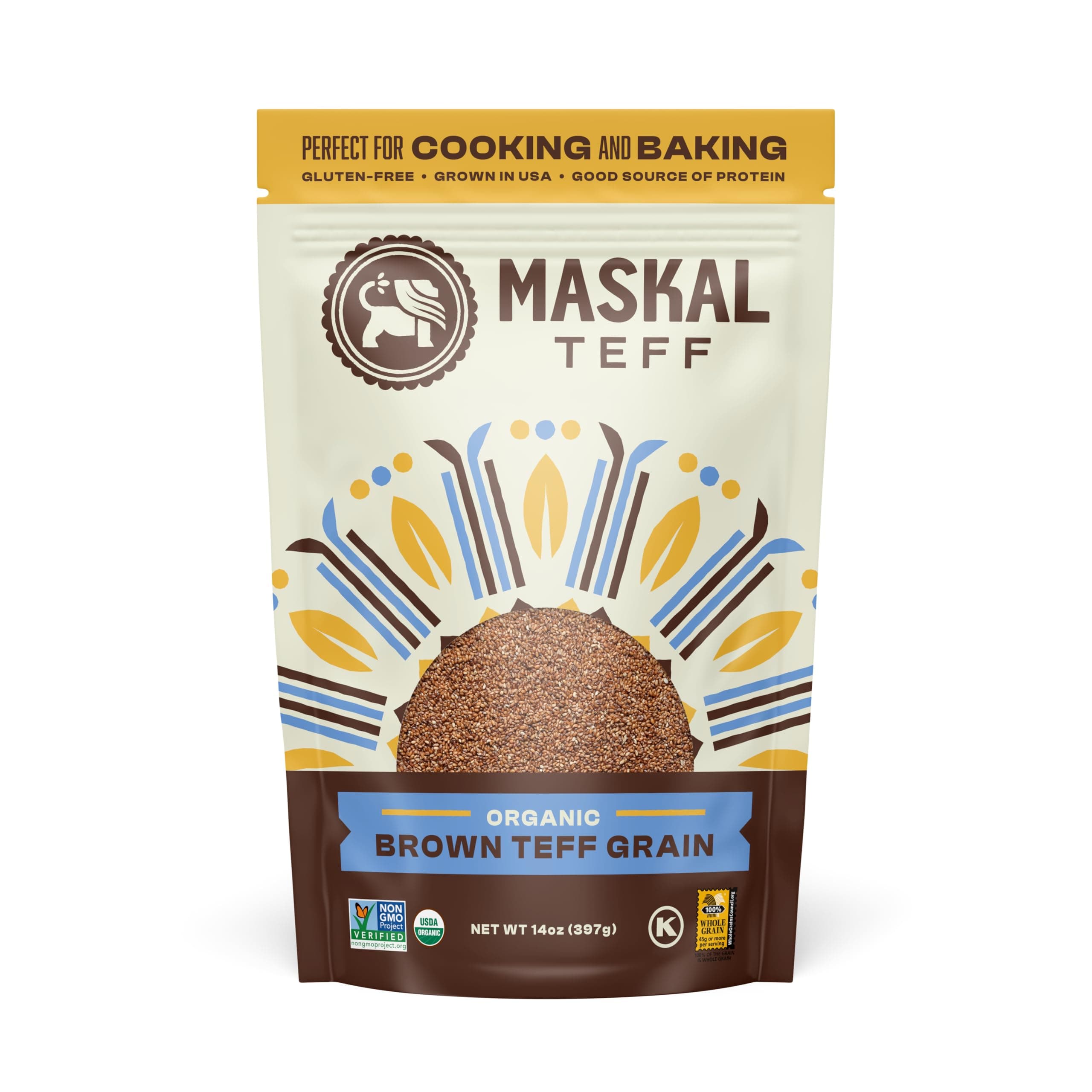 Maskal Teff Organic Brown Teff Grain, 14 Ounce