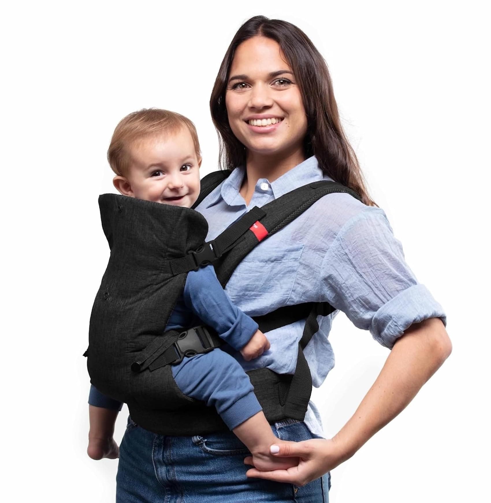 4-in-1 Baby Carrier Newborn to Toddler - All-Position, Hip-Healthy, Adjustable Baby Carriers from Newborn with Breathable 3D Mesh Panels & 2-in-1 Snap-On Bib (8-32 lbs/3.6โ14.5 kg)