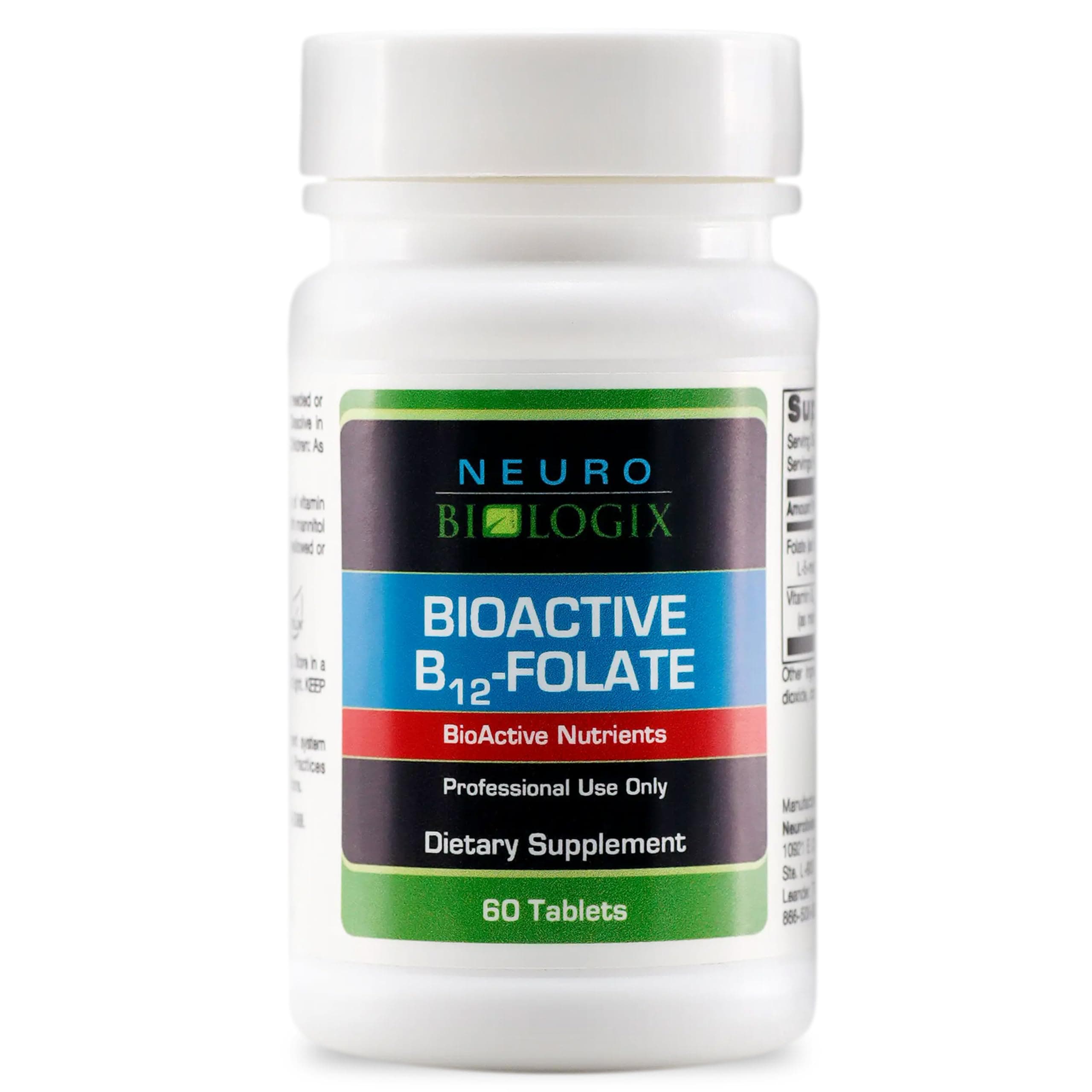BioActive B12 Folate, Vitamin B12 with Metafolin® 5-MTHF, Methyl Folate Supplement for Methylation, Energy & Wellness, B12 Vitamins, Gluten Free, Non GMO, 60 Tablets