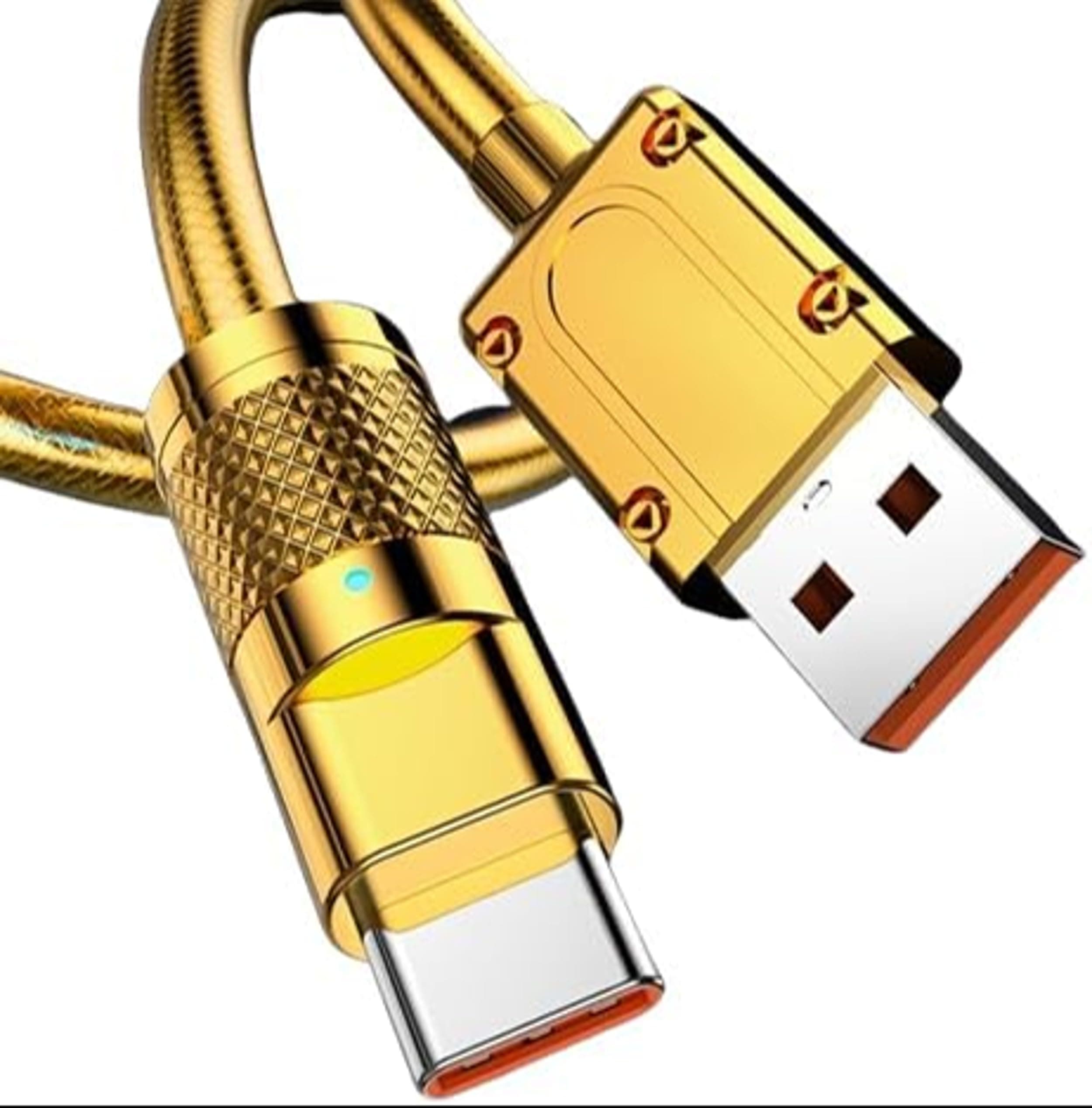 Generic 120W Zinc Alloy USB to Type C Cable Fast Charge Data Cable for Android S10 S9 S8 Plus Note 9 8 A11 A20 A51 G6 G7 V30 V35 K60 P60 Phone Charger USB