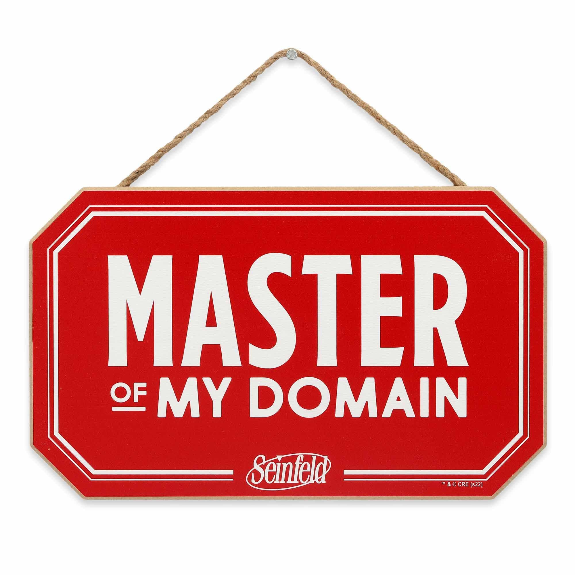 Seinfeld Master of My Domain Hanging Wood Wall Decor - Funny Seinfeld Sign - Great Gift Idea