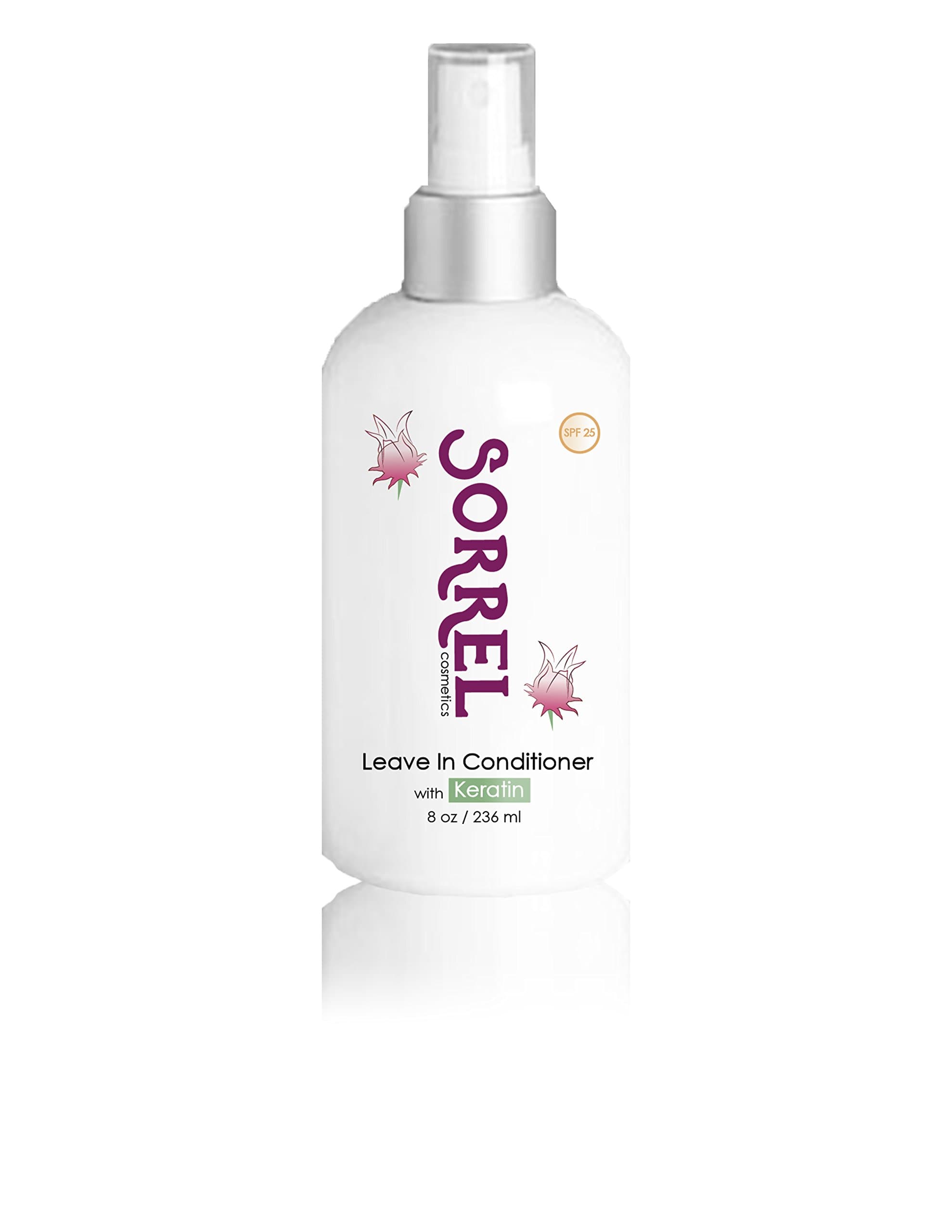 Leave-In Conditioner with Keratin and Sorrel, Conditioning Spray for Dry, Damaged Hair, 8oz