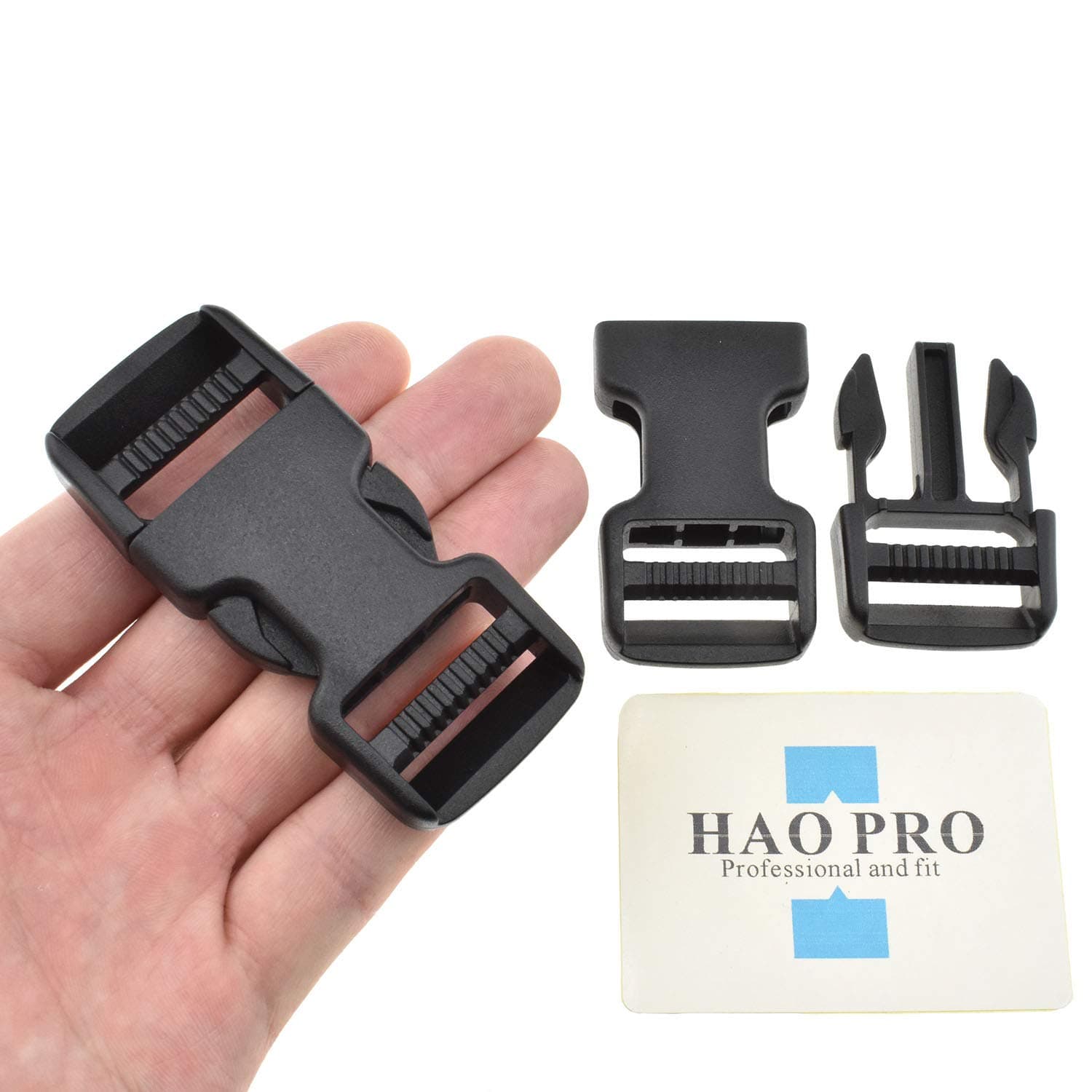 SGH Pro Quick Side Release Buckles 1" Wide Dual Adjustable No Sewing Upgrade Extra Thick Extra Long Fit Thicker Strap 2 Pack Clips Snaps Heavy Duty Plastic for Nylon Webbing Strap Boat Cover Backpack