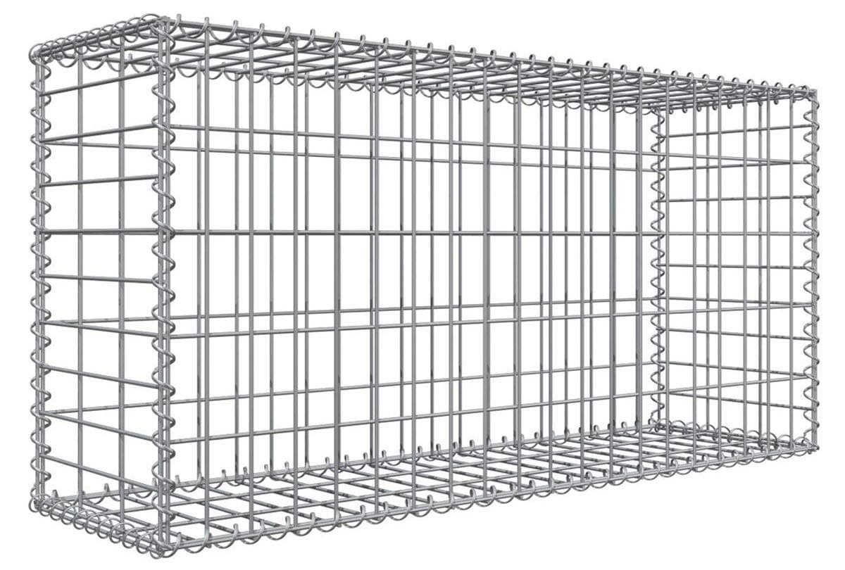 Niederberg Metall Gabion 100x50x30cm Stone Cage Mesh 5x10 Stacking Rock Basket