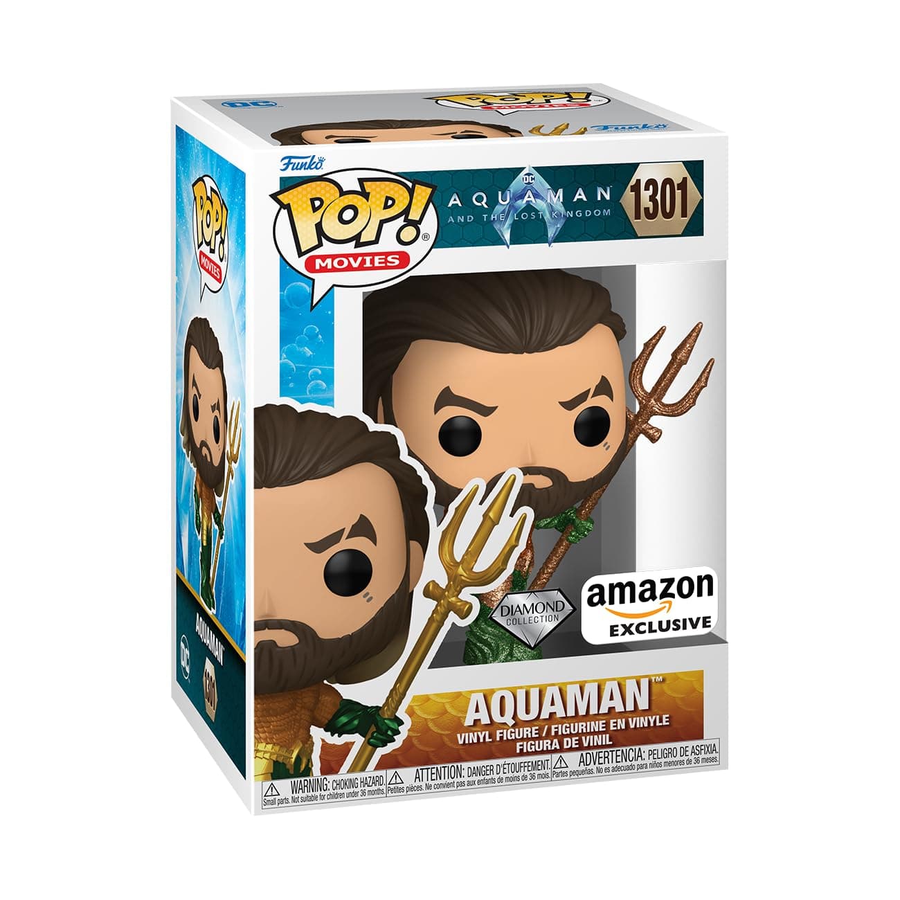 Pop! Movies: DC - Aquaman and the Lost Kingdom - Diamond Glitter - Amazon Exclusive - Collectable Vinyl Figure - Gift Idea - Official Merchandise - Toys for Kids & Adults